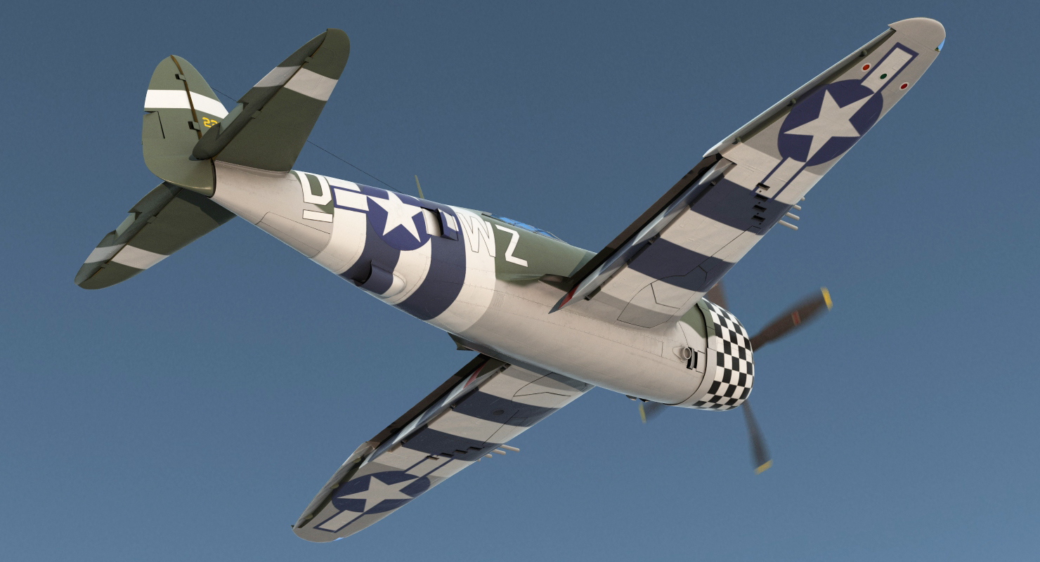 3D model Fighter Aircraft Republic P 47 Thunderbolt US WWII