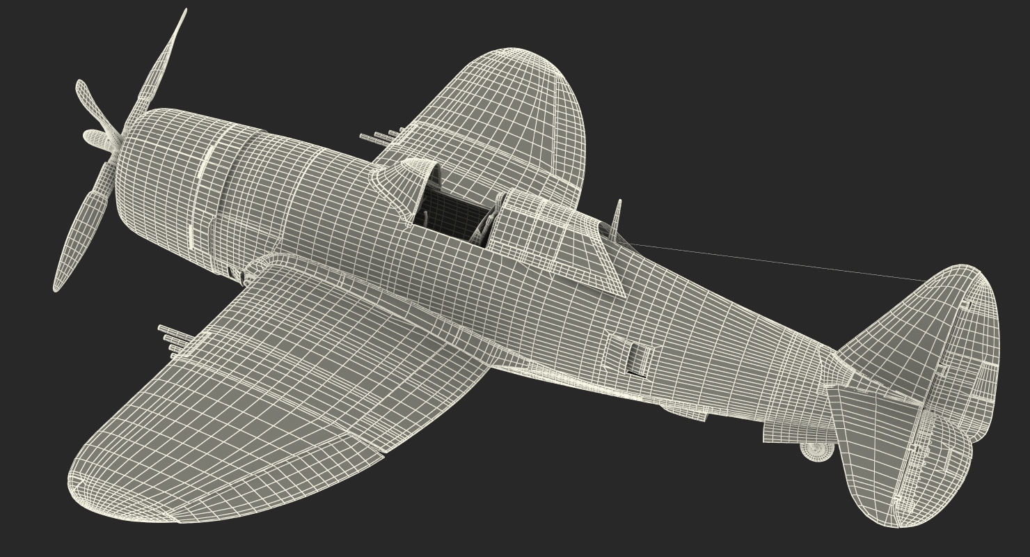3D model Fighter Aircraft Republic P 47 Thunderbolt US WWII