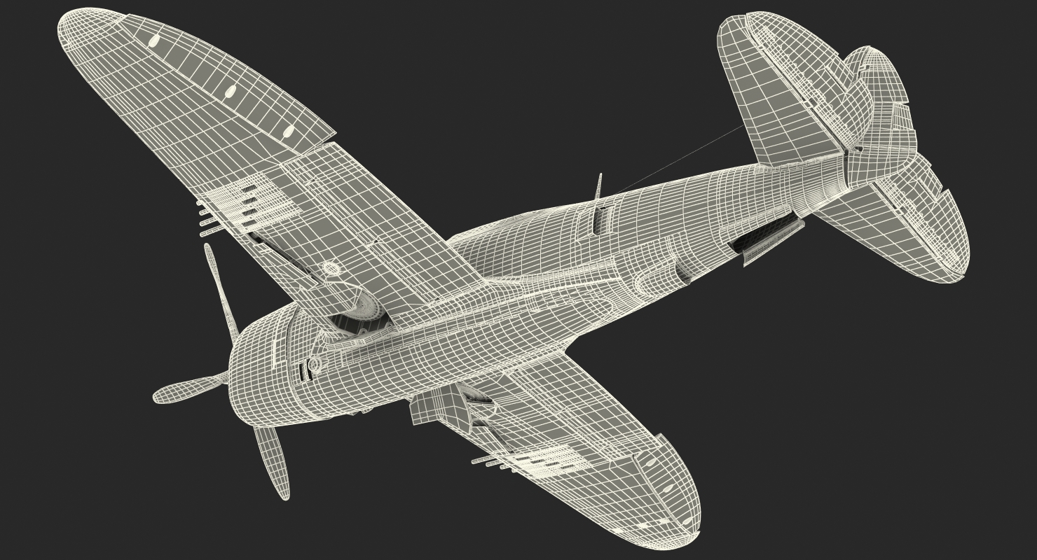 3D model Fighter Aircraft Republic P 47 Thunderbolt US WWII