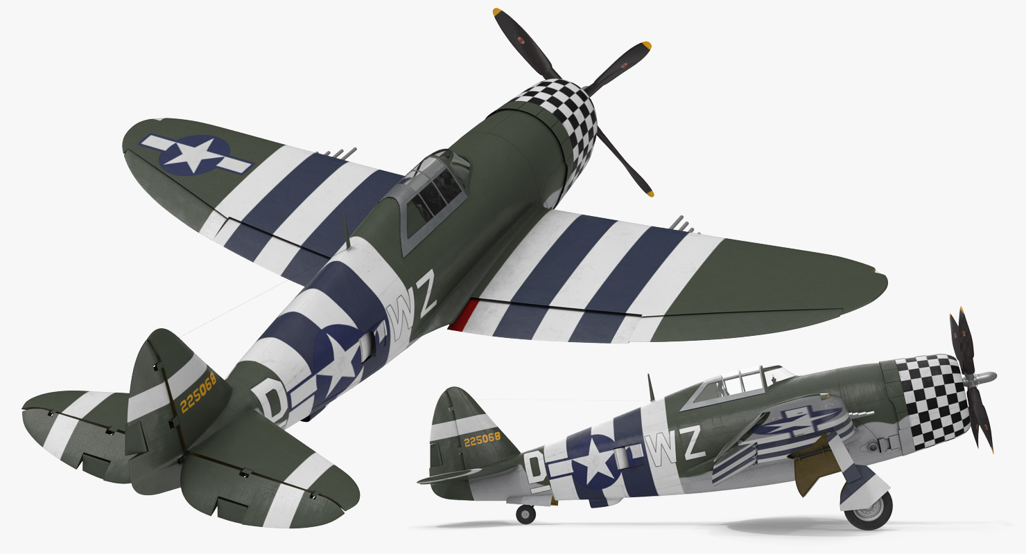 3D model Fighter Aircraft Republic P 47 Thunderbolt US WWII