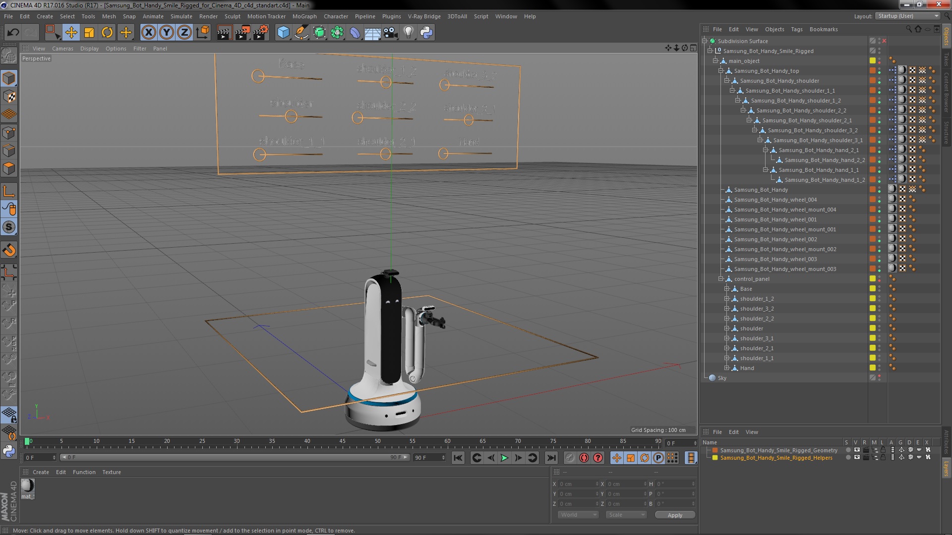 Samsung Bot Handy Smile Rigged for Cinema 4D 3D model