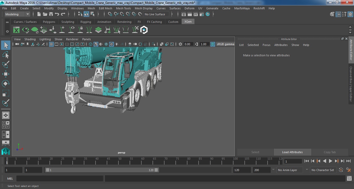 3D Compact Mobile Crane Generic model