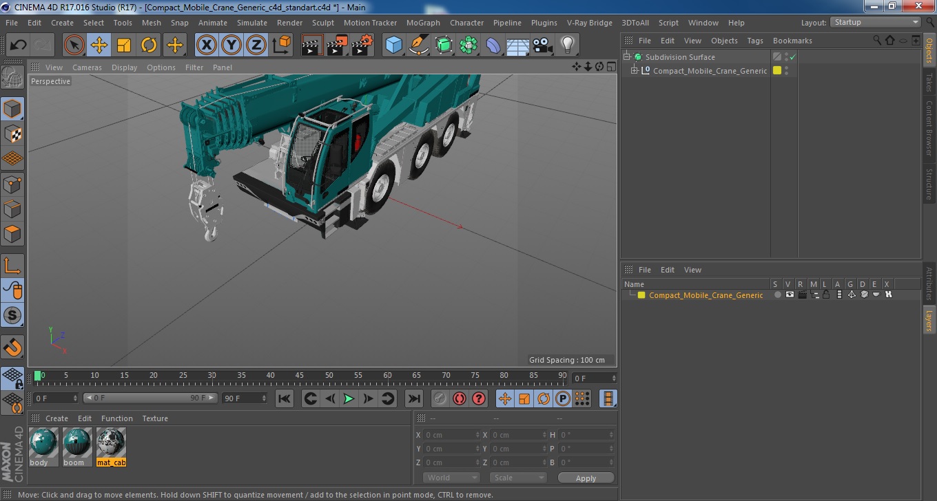 3D Compact Mobile Crane Generic model