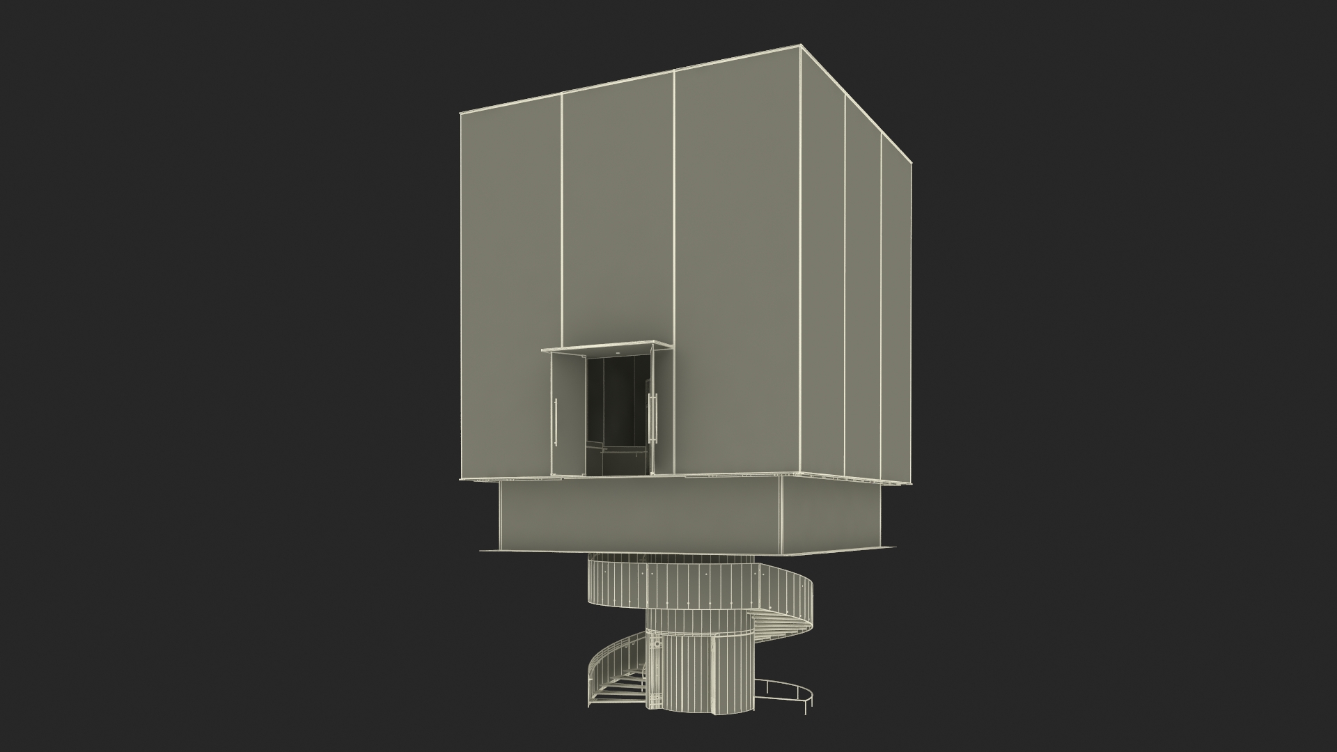 3D Cube Glass Entrance to the Apple Store model