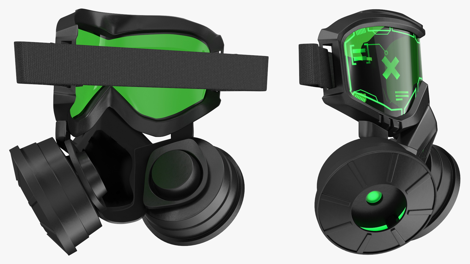 3D model Cyber Gas Mask Neon Green