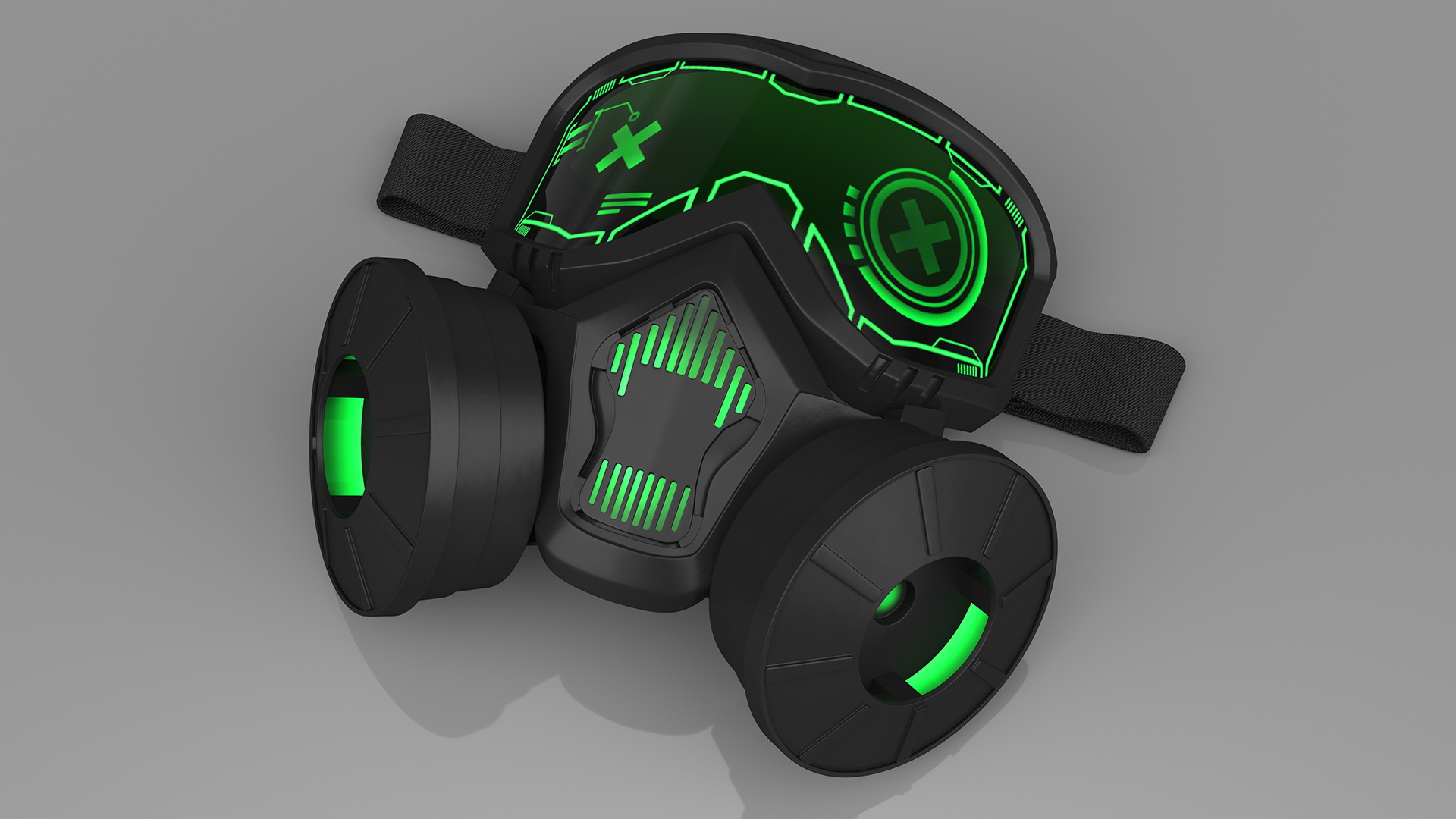 3D model Cyber Gas Mask Neon Green
