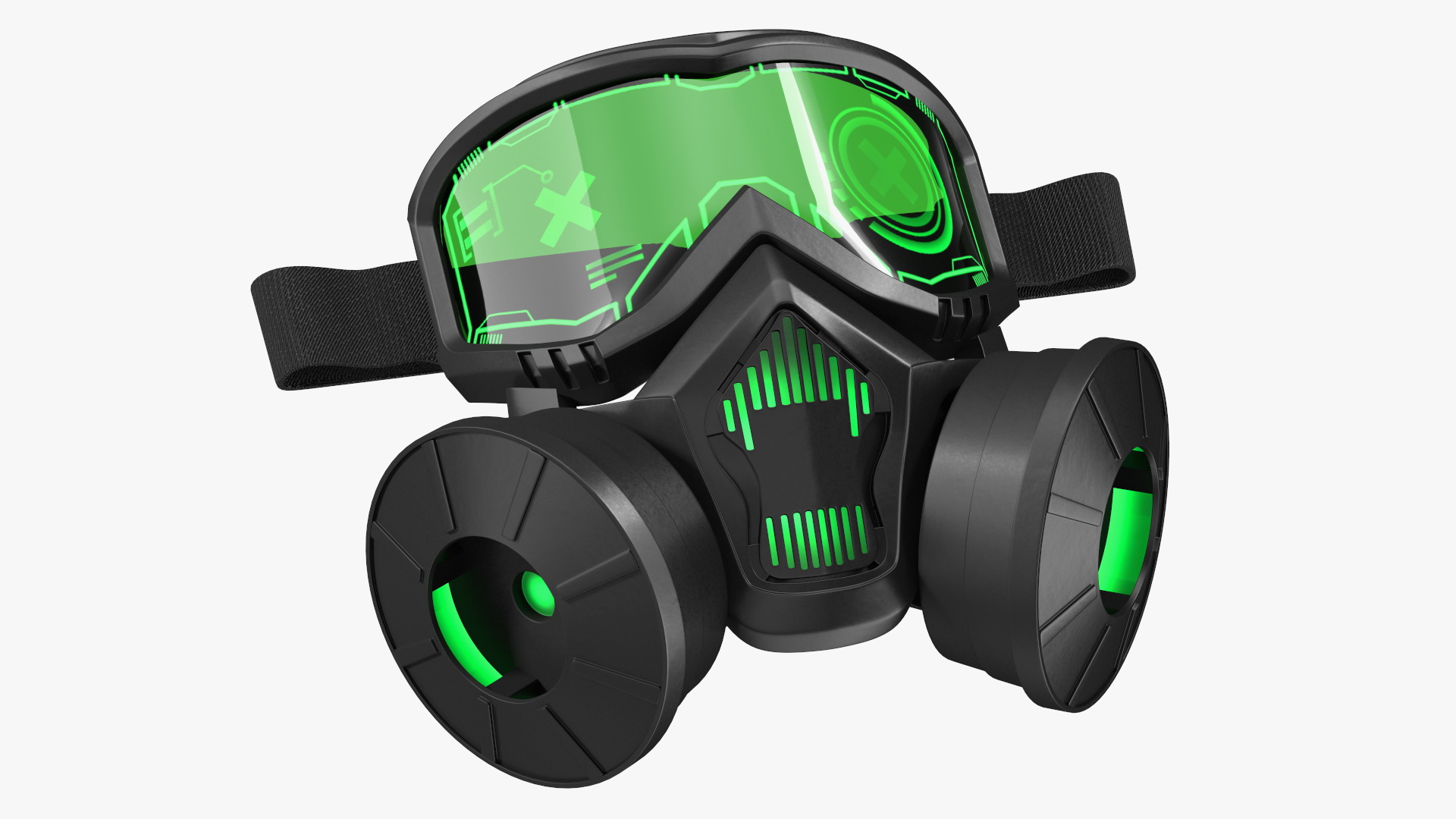 3D model Cyber Gas Mask Neon Green