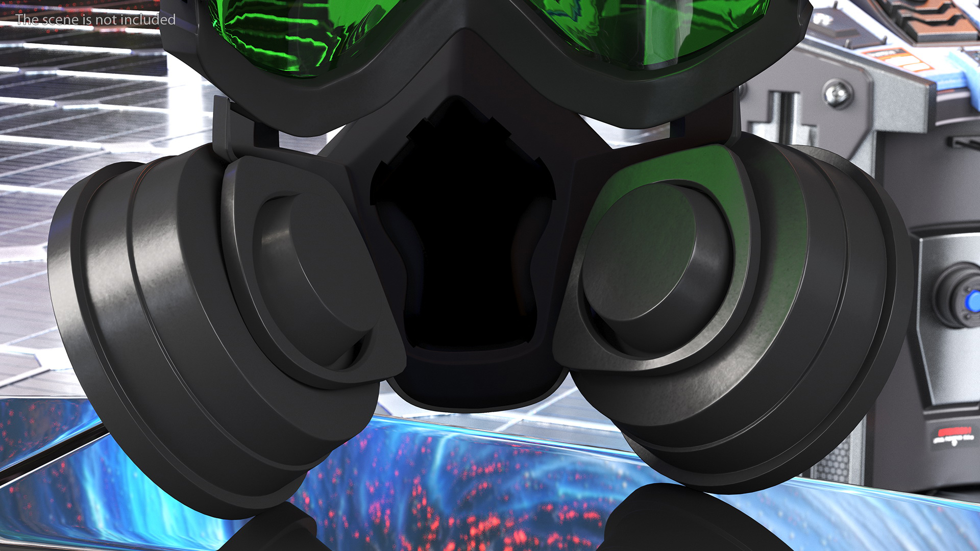 3D model Cyber Gas Mask Neon Green