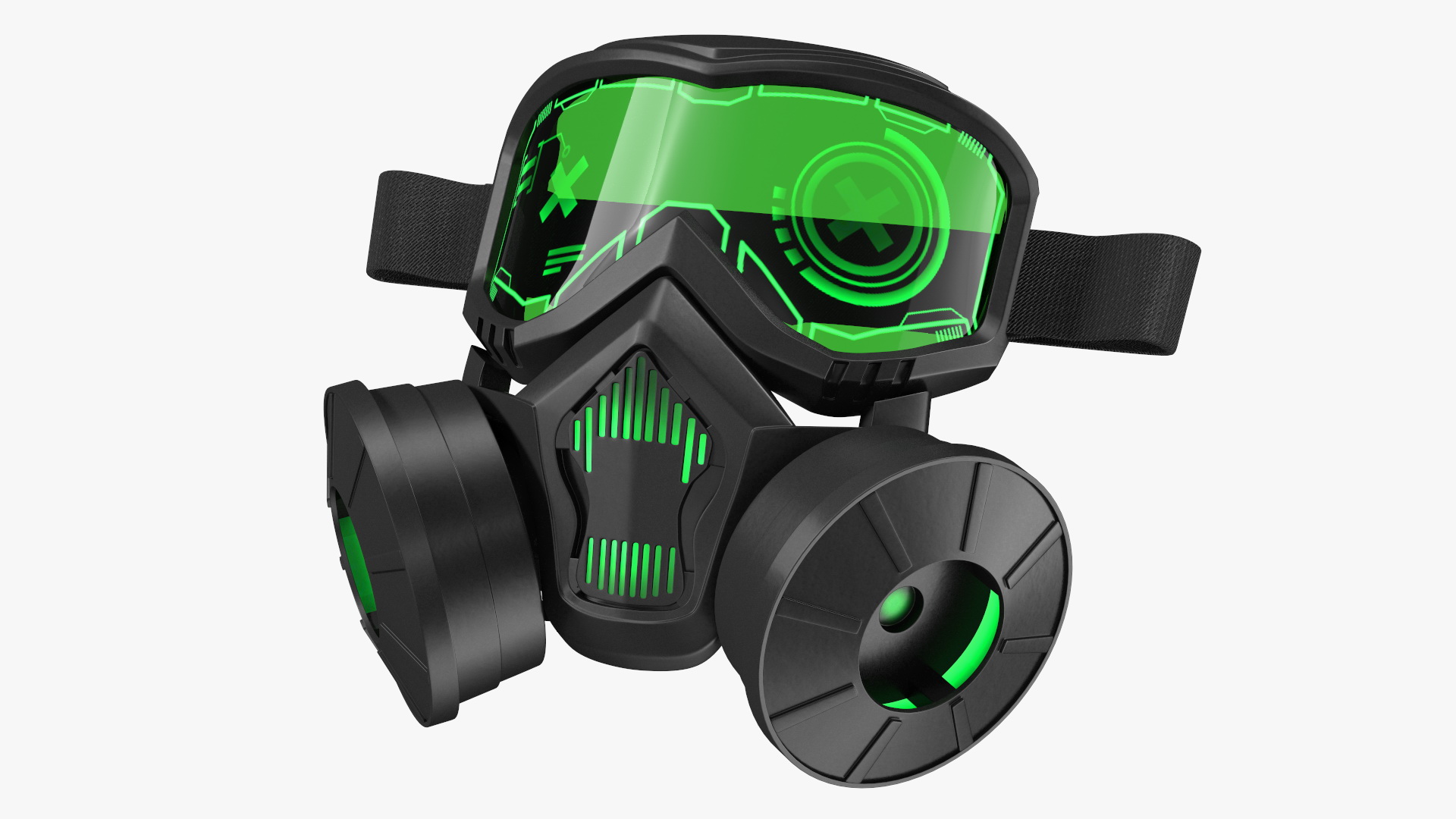 3D model Cyber Gas Mask Neon Green