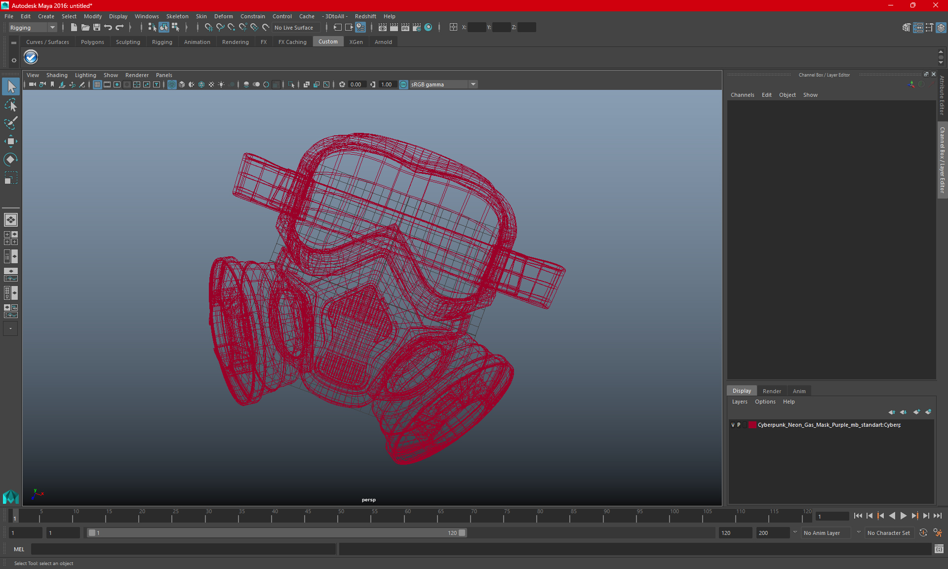 3D model Cyber Gas Mask Neon Green