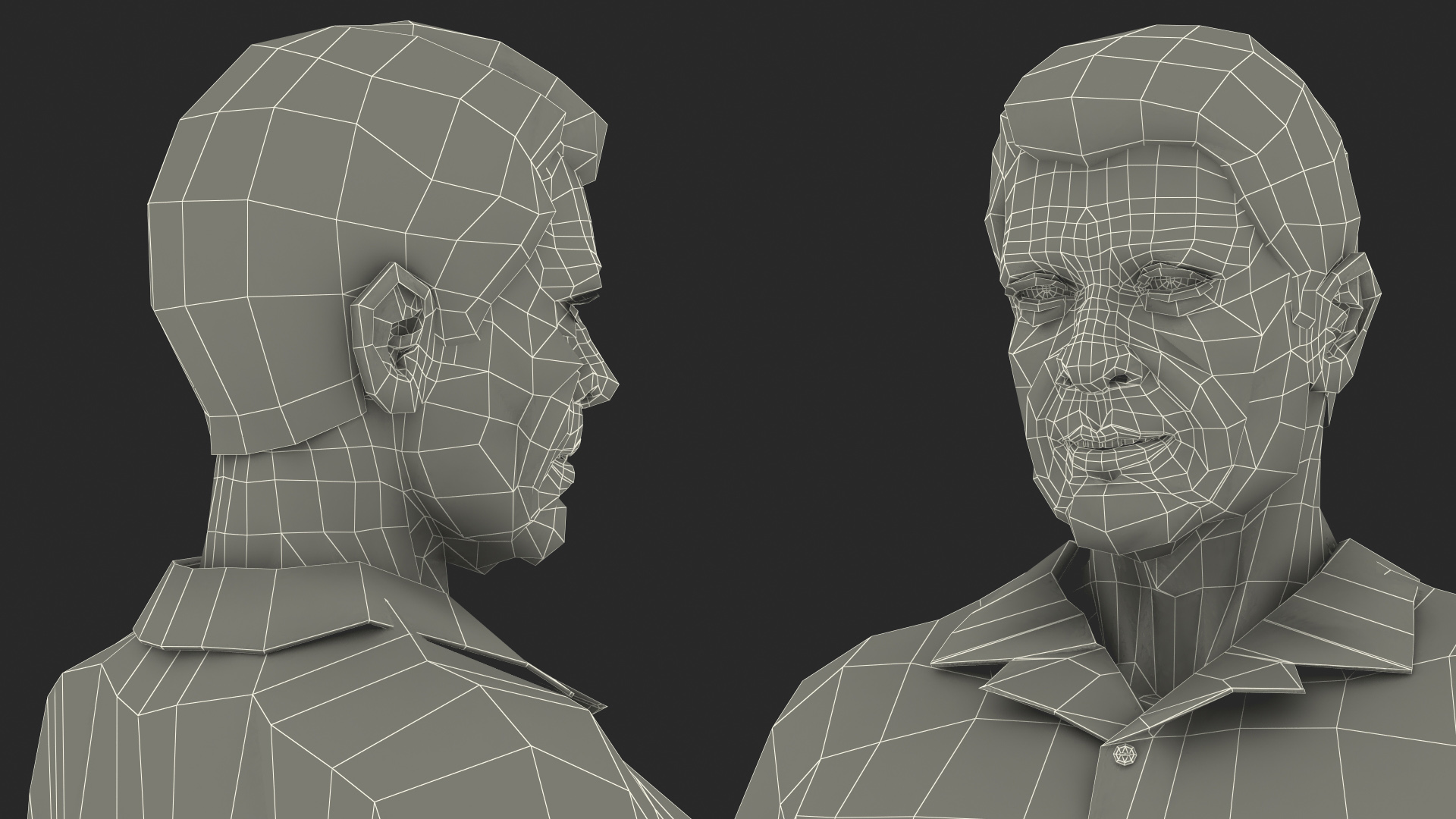 3D model Elderly Man Sitting in the Powered Wheelchair