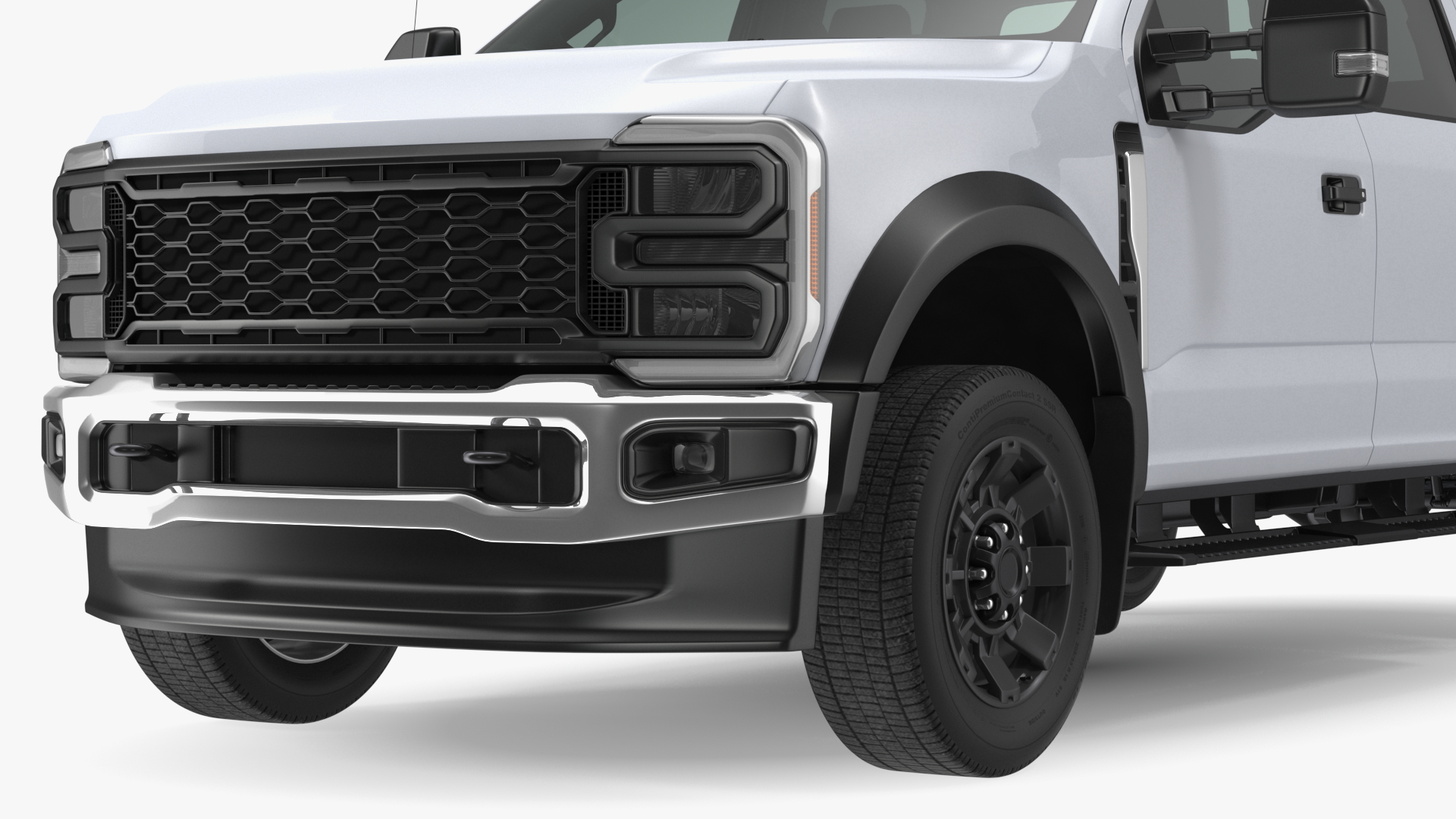 White Heavy Duty Pickup Truck 3D model