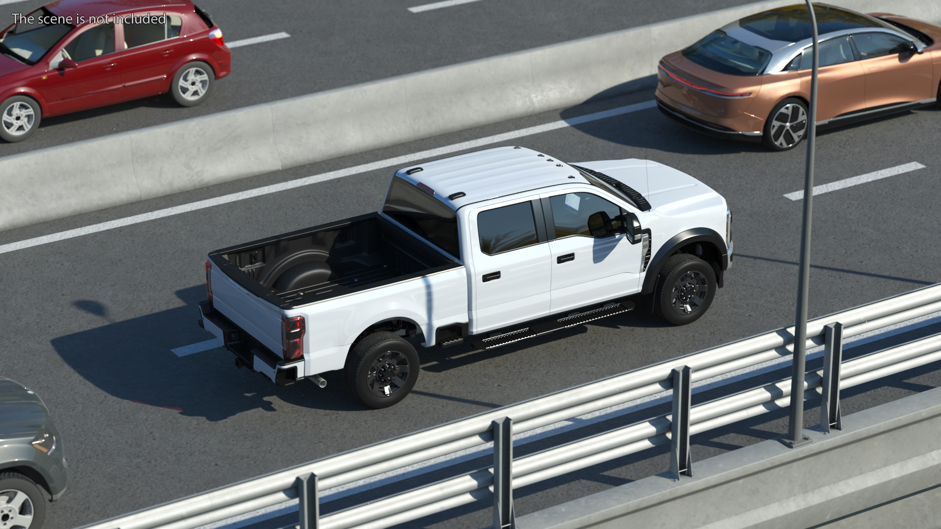 White Heavy Duty Pickup Truck 3D model