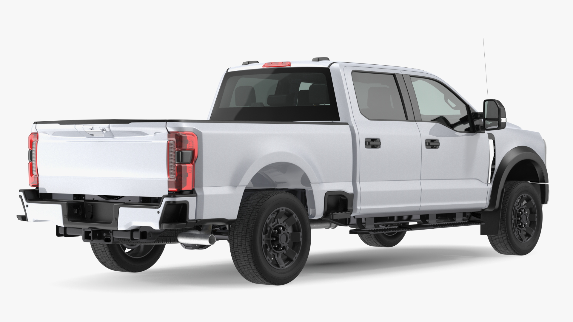 White Heavy Duty Pickup Truck 3D model