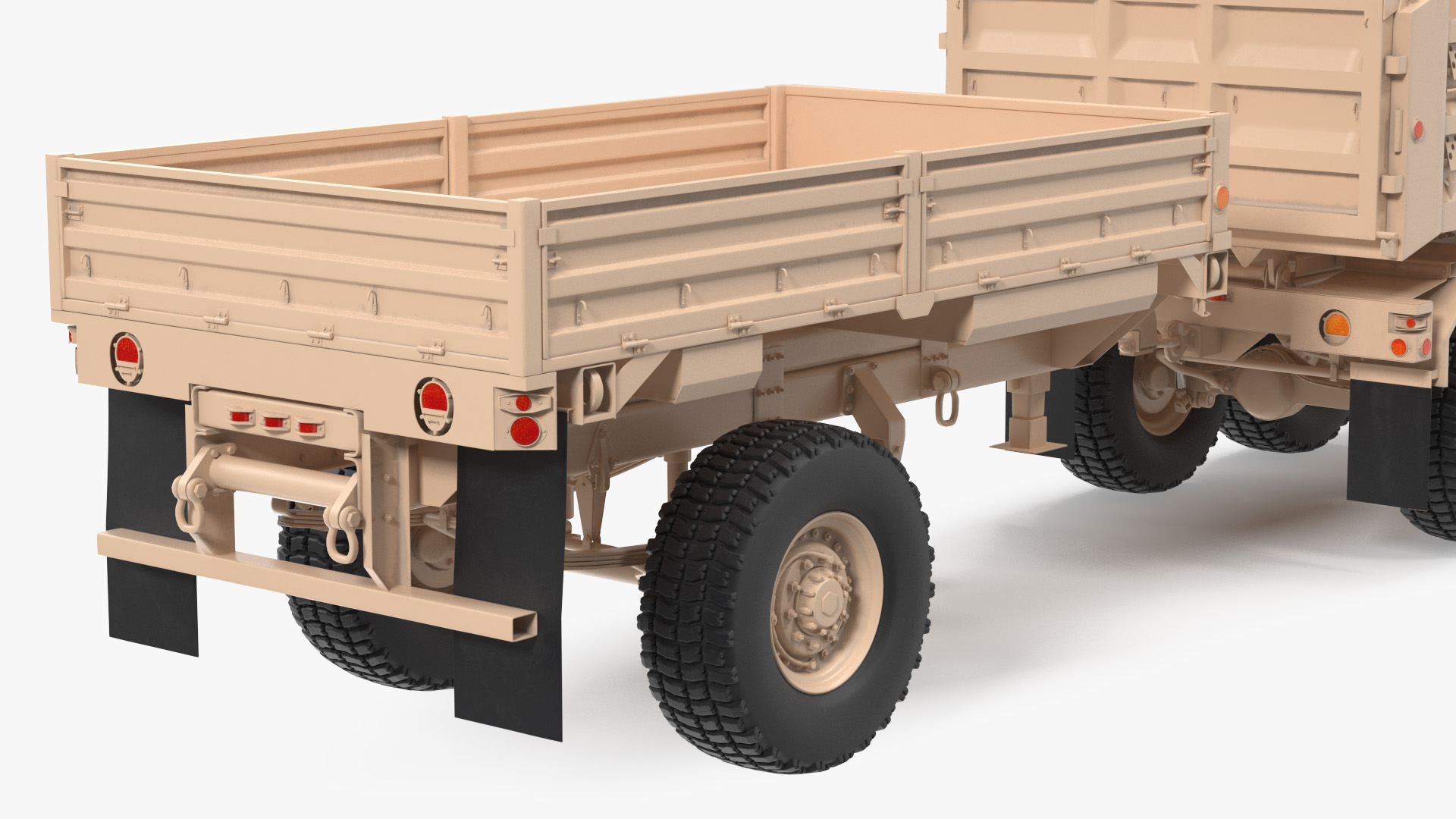 3D Oshkosh FMTV Dump Truck with Cargo Trailer M1082 Sand model