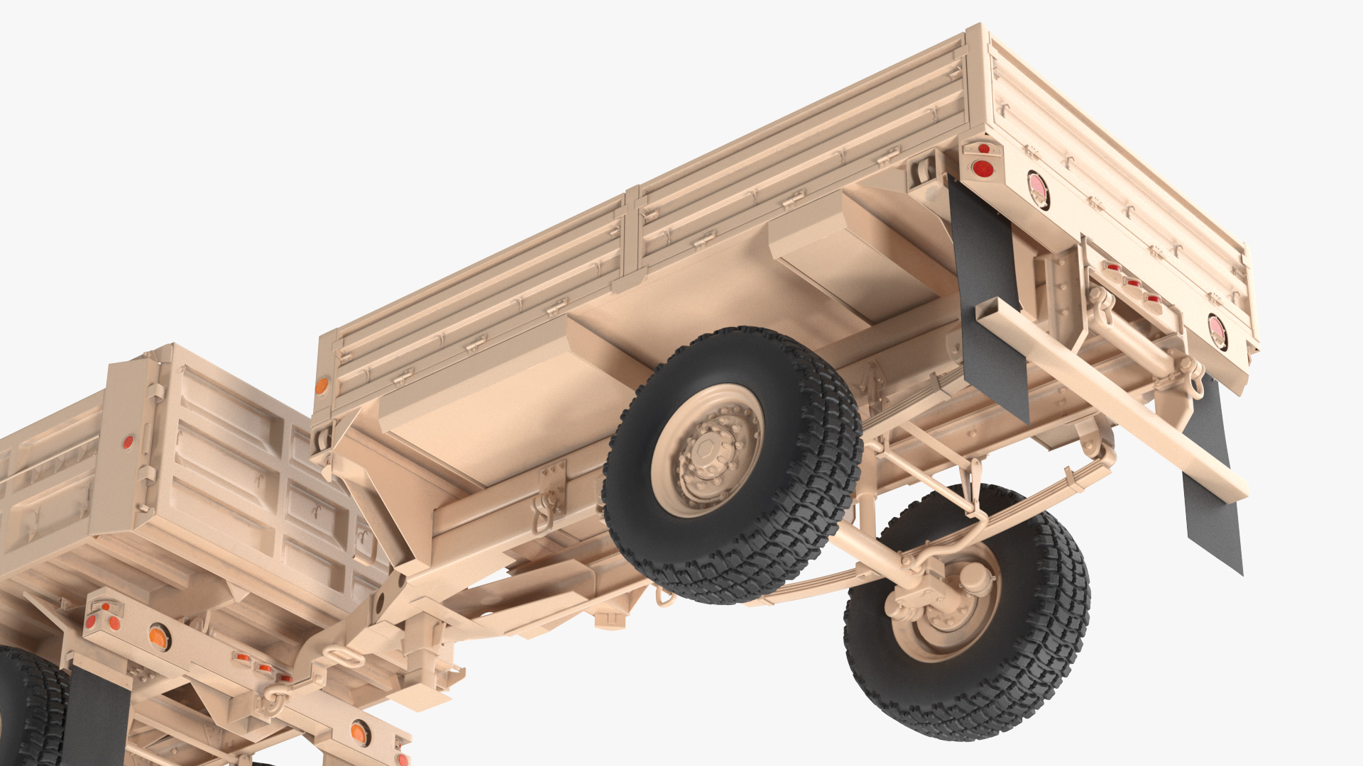 3D Oshkosh FMTV Dump Truck with Cargo Trailer M1082 Sand model