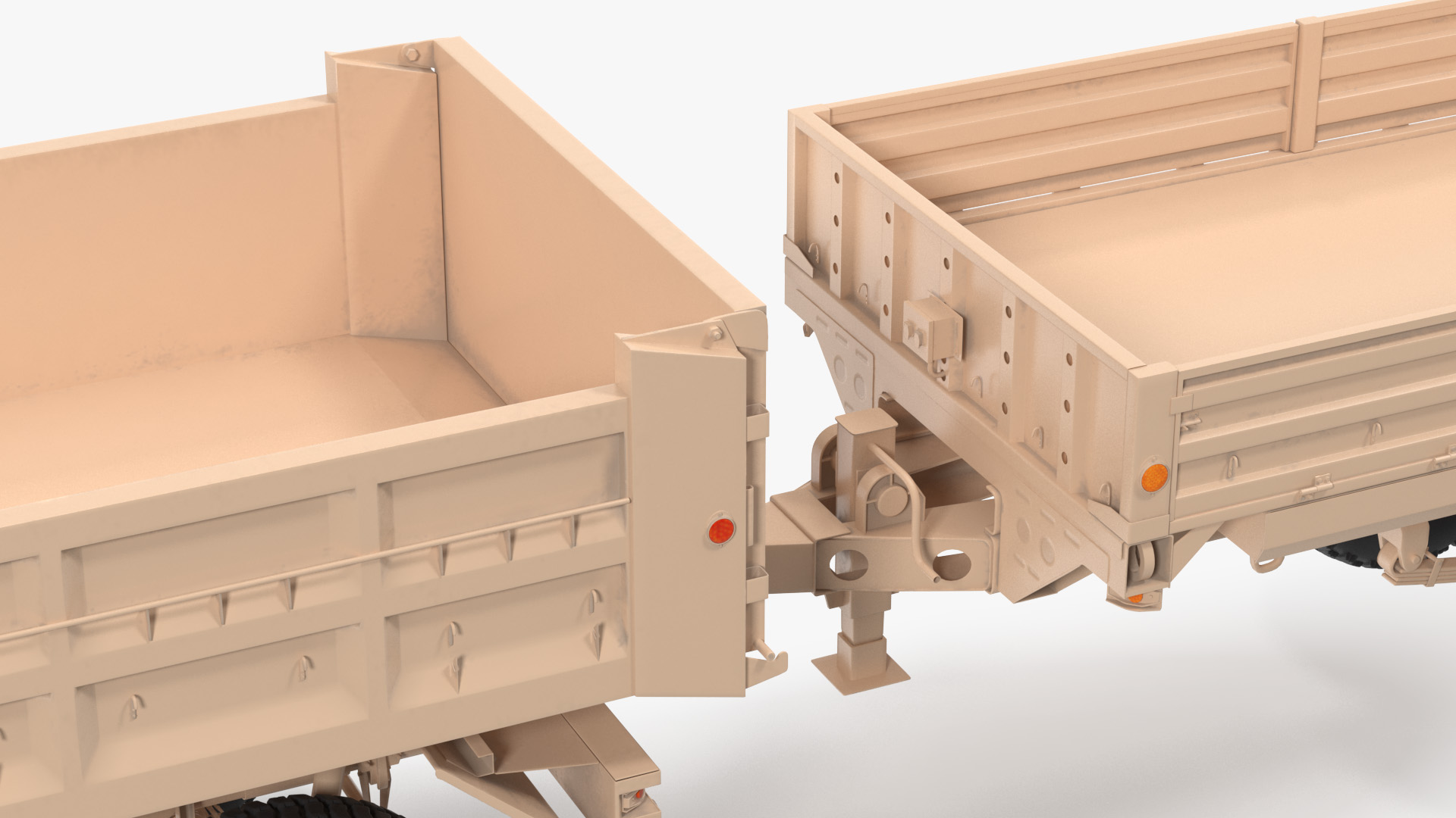 3D Oshkosh FMTV Dump Truck with Cargo Trailer M1082 Sand model