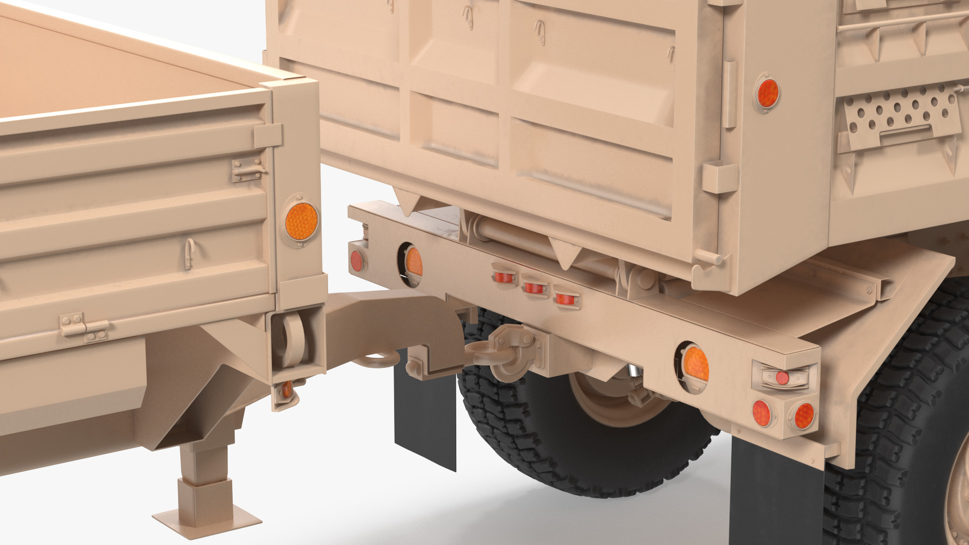 3D Oshkosh FMTV Dump Truck with Cargo Trailer M1082 Sand model