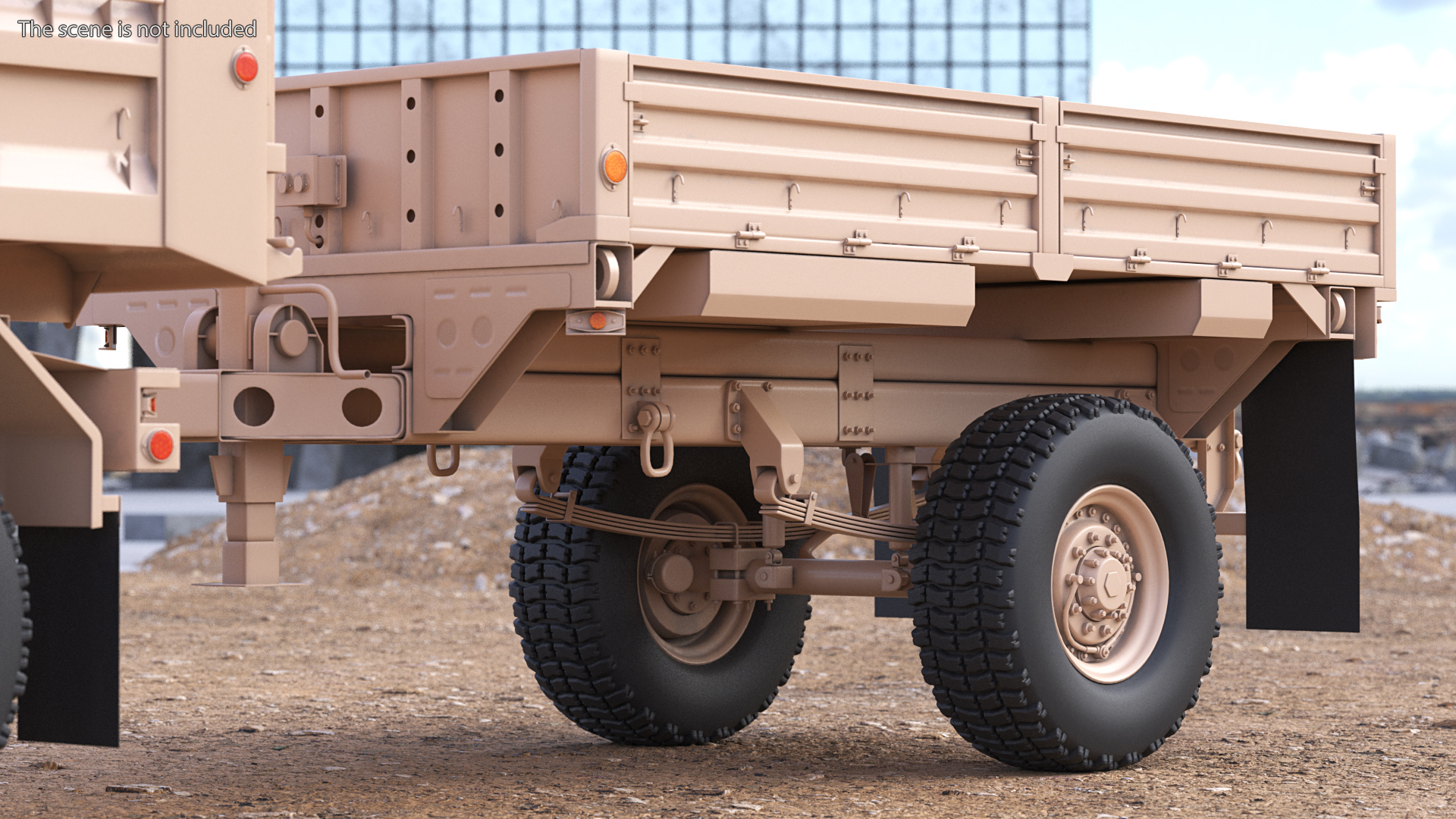 3D Oshkosh FMTV Dump Truck with Cargo Trailer M1082 Sand model