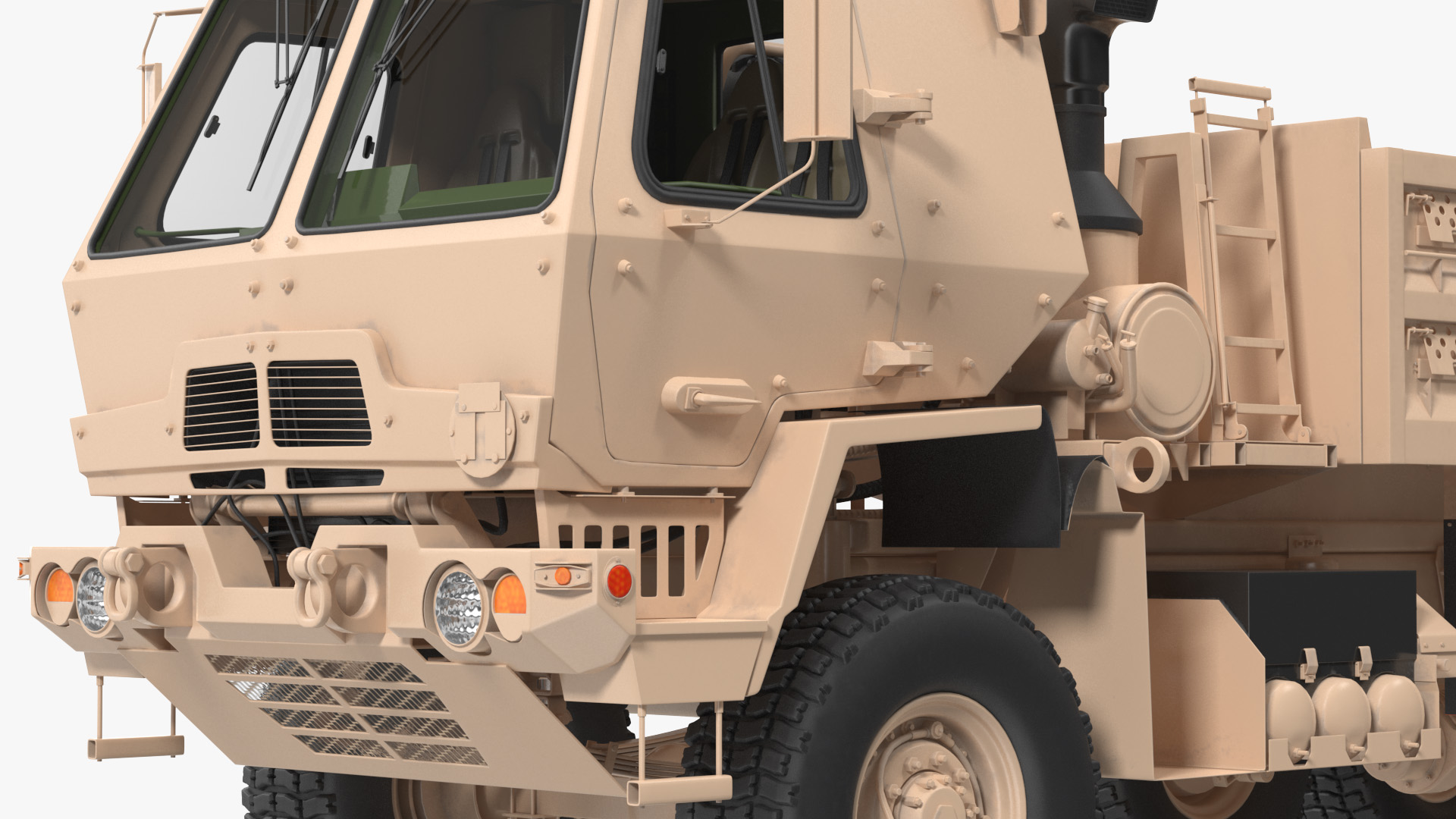 3D Oshkosh FMTV Dump Truck with Cargo Trailer M1082 Sand model