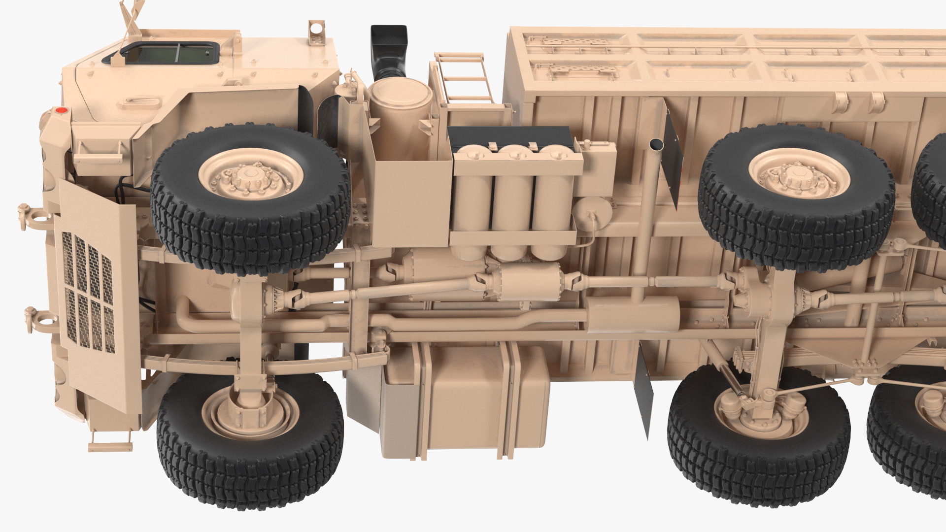 3D Oshkosh FMTV Dump Truck with Cargo Trailer M1082 Sand model