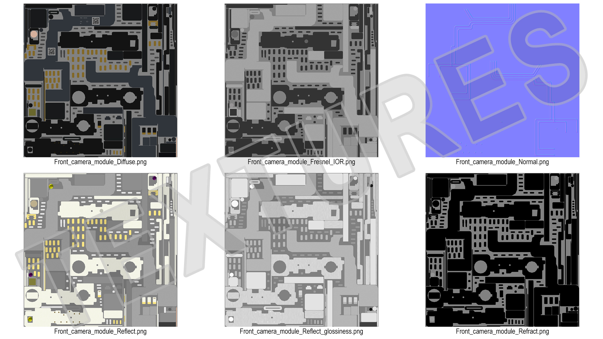 Smartphone Double Front Camera Module 3D