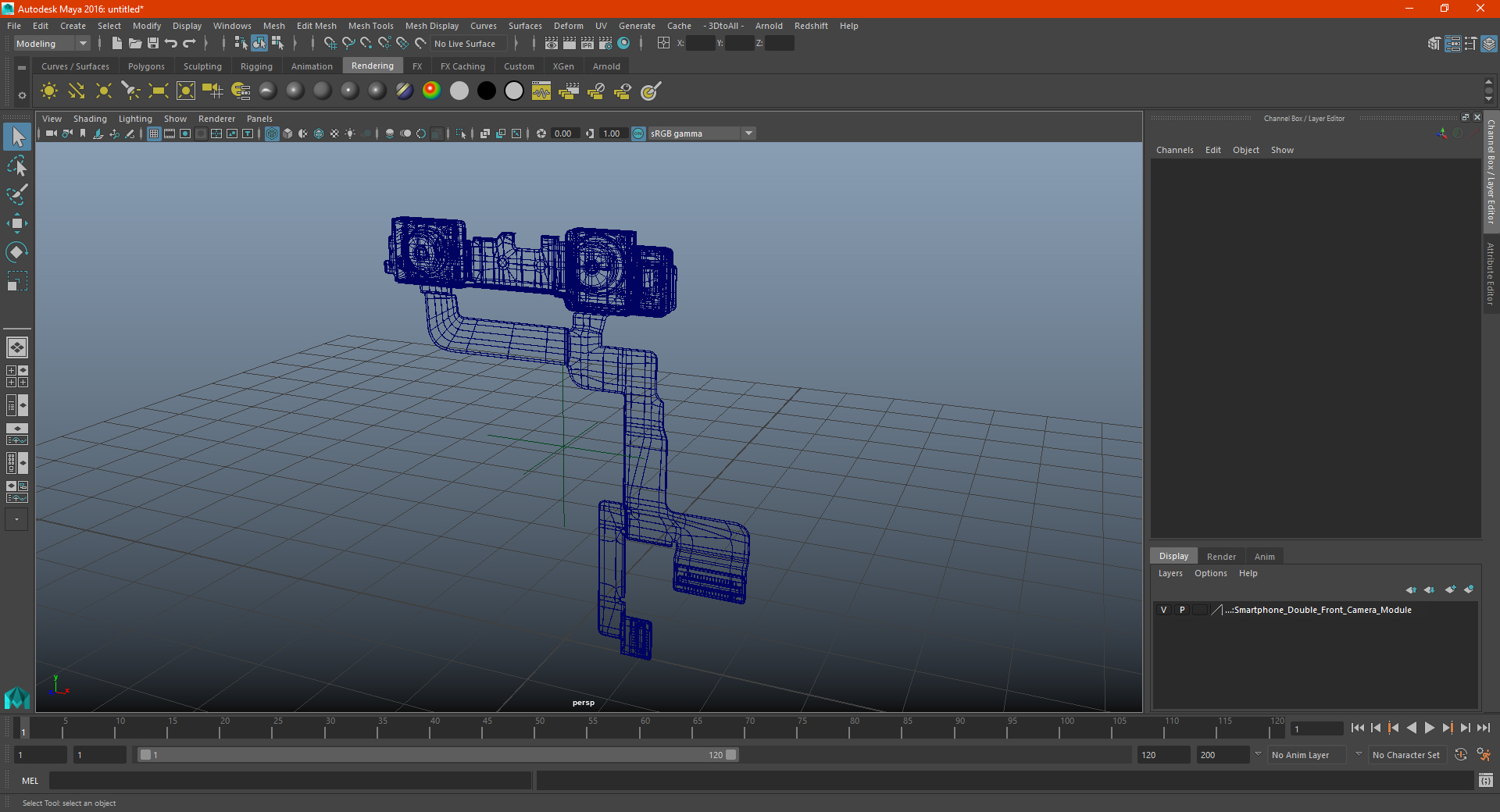Smartphone Double Front Camera Module 3D