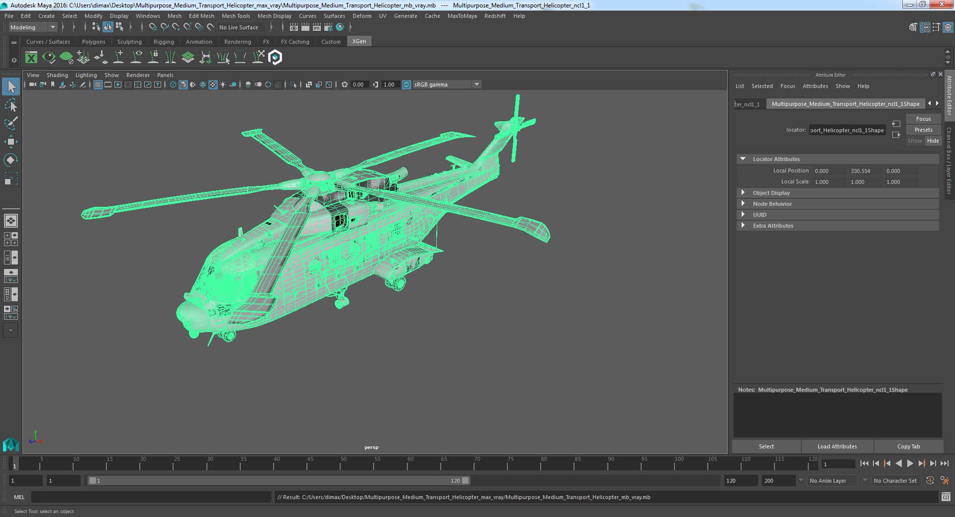 3D model Multipurpose Medium Transport Helicopter