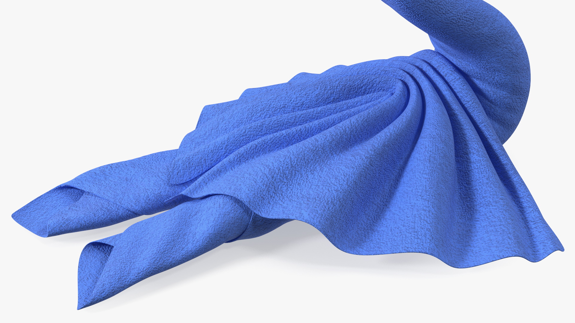 3D Blue Towel Swan with Spread Wings model