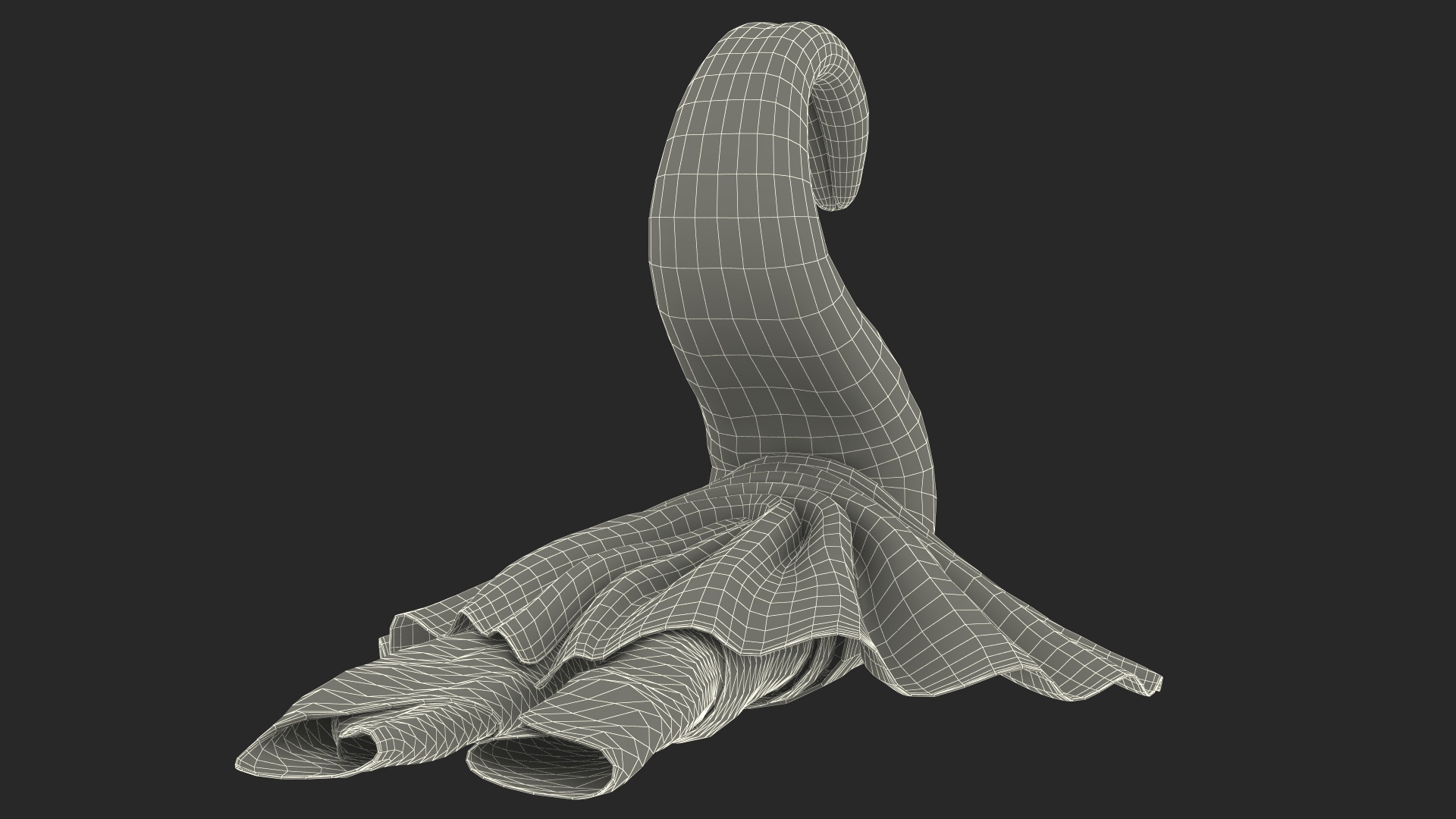 3D Blue Towel Swan with Spread Wings model