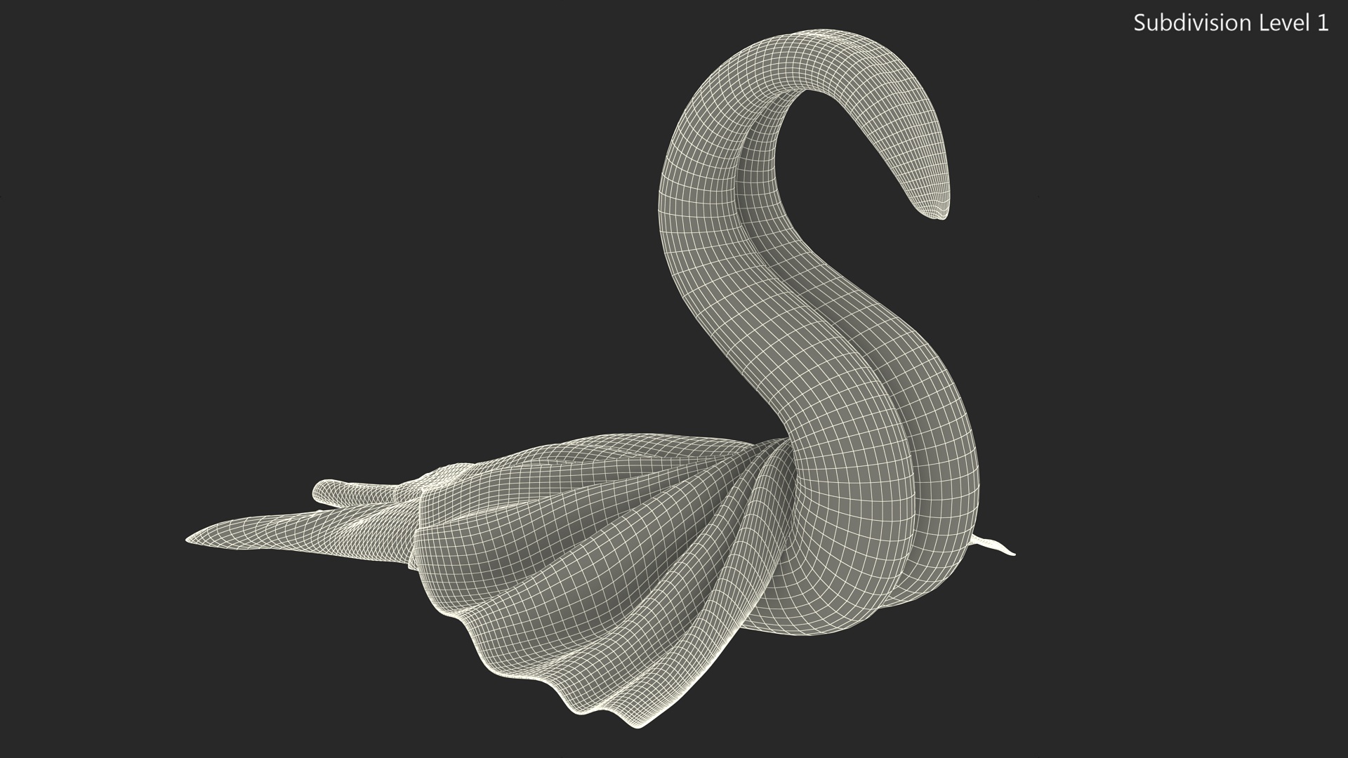 3D Blue Towel Swan with Spread Wings model