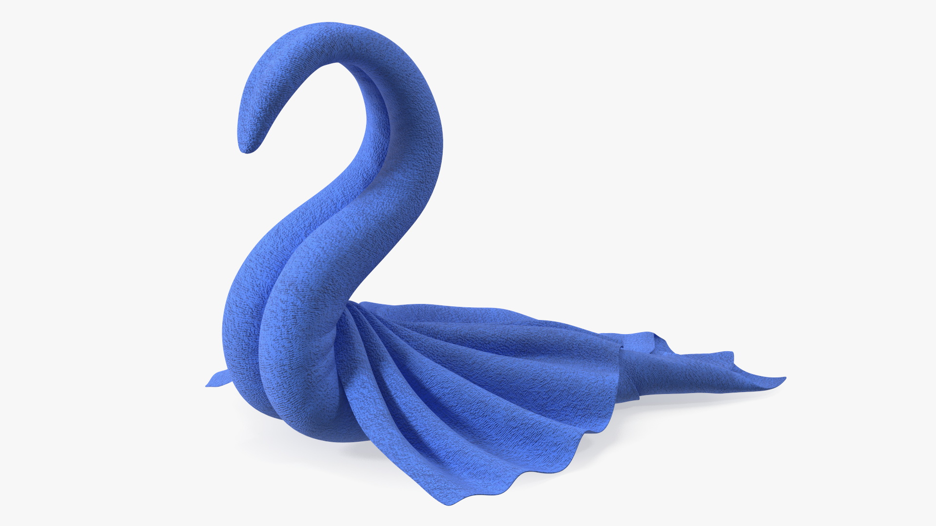 3D Blue Towel Swan with Spread Wings model