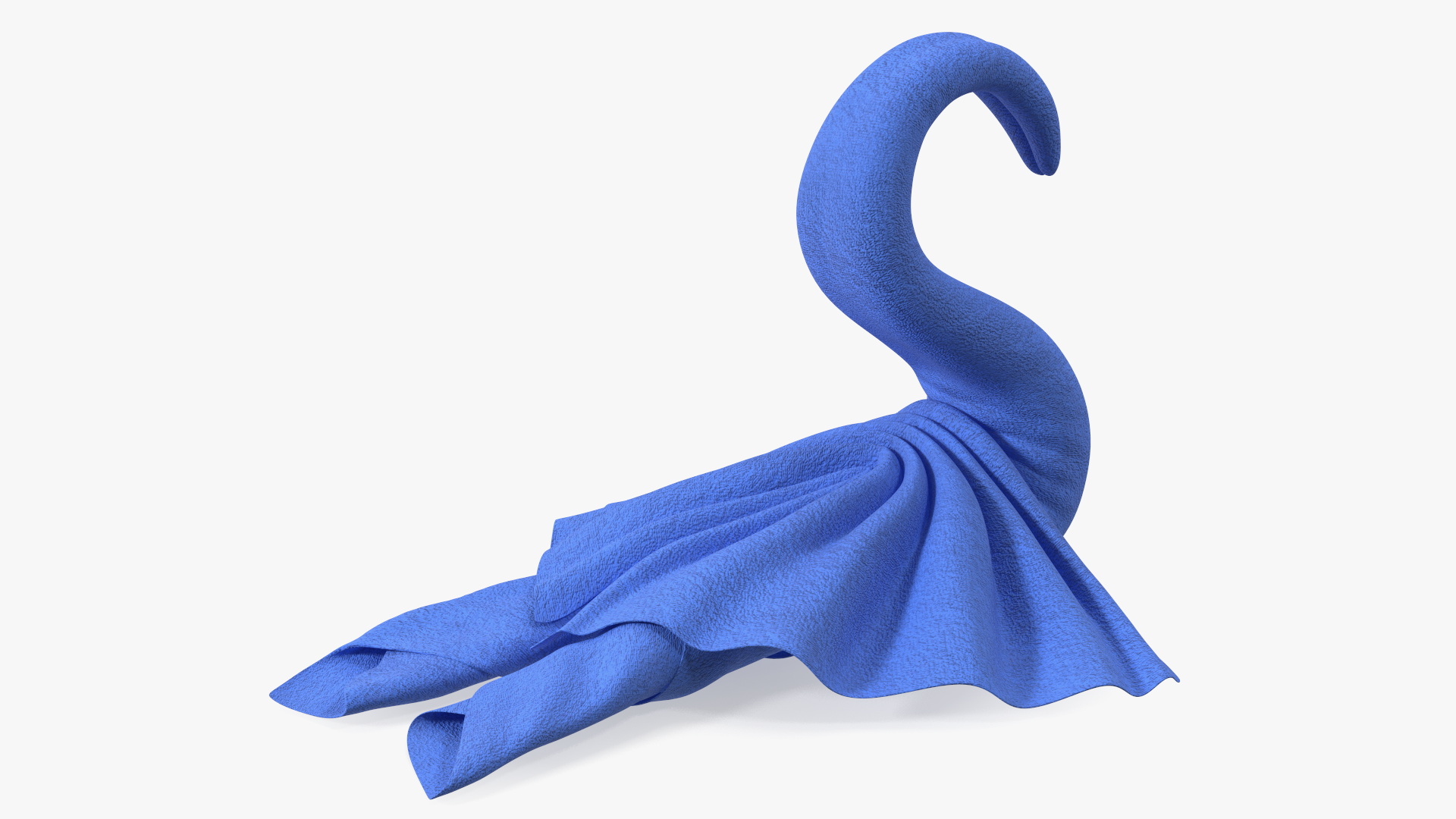 3D Blue Towel Swan with Spread Wings model