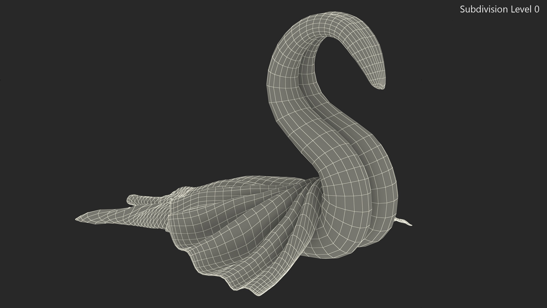 3D Blue Towel Swan with Spread Wings model