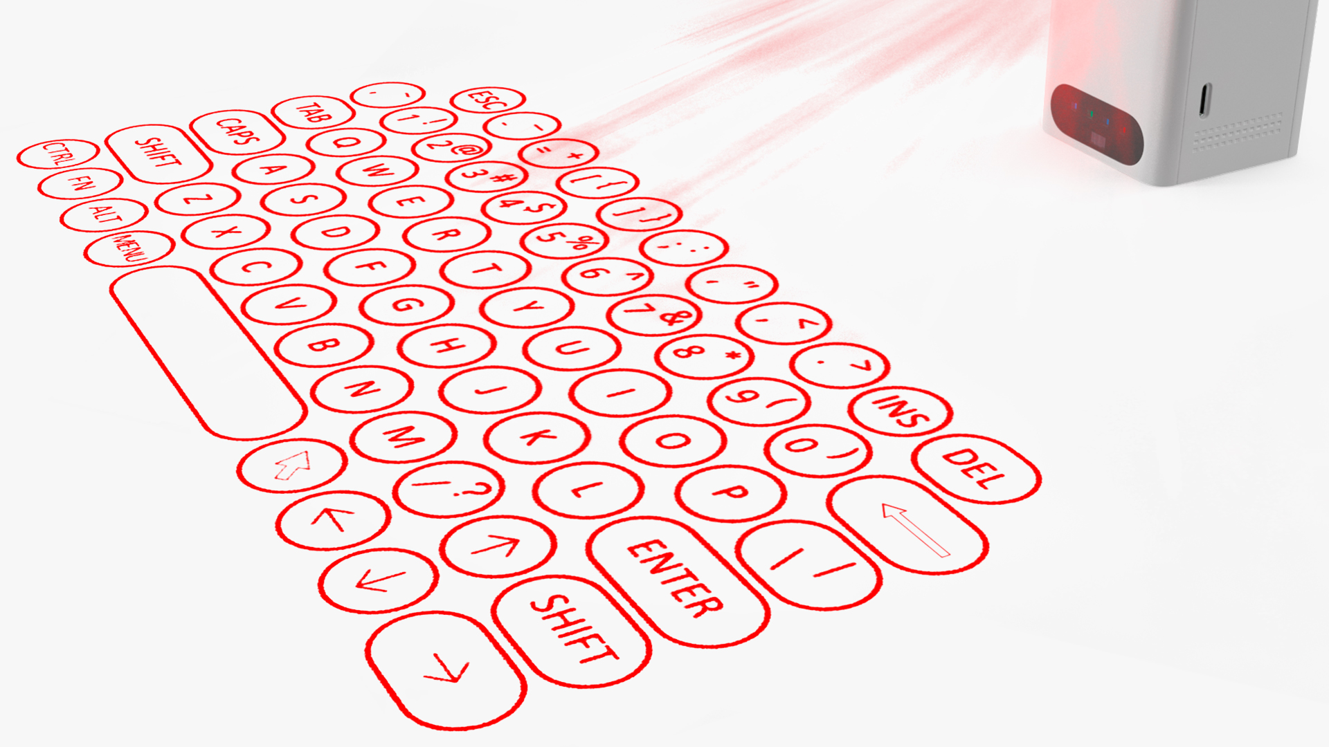 Wireless Laser Projection Virtual Keyboard 3D