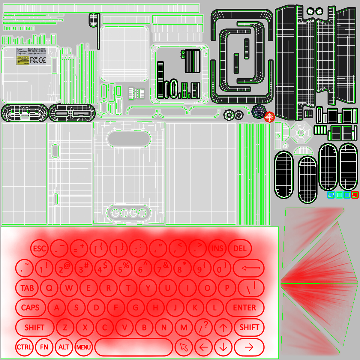 Wireless Laser Projection Virtual Keyboard 3D