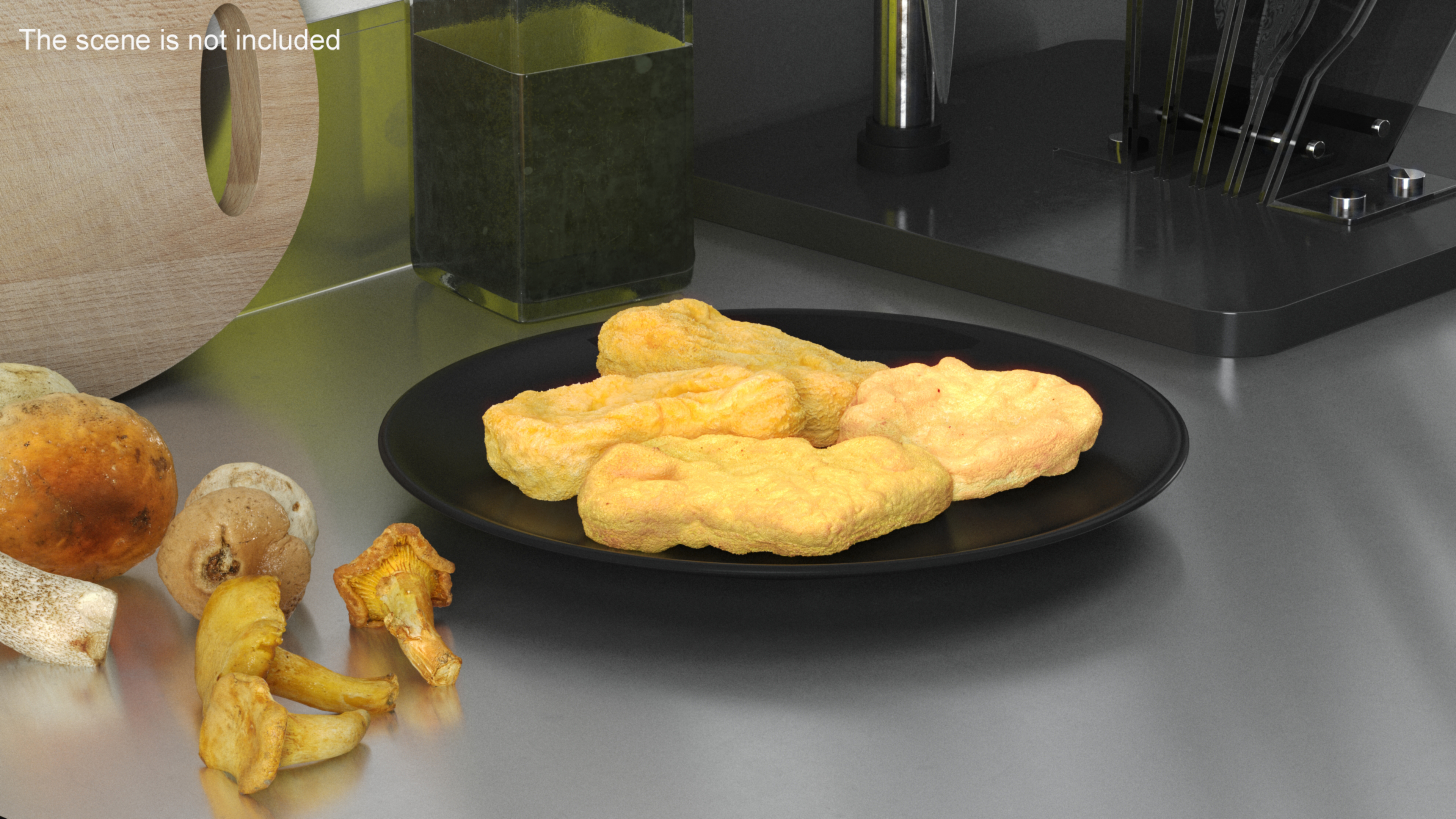 Nuggets on Black Plate 3D