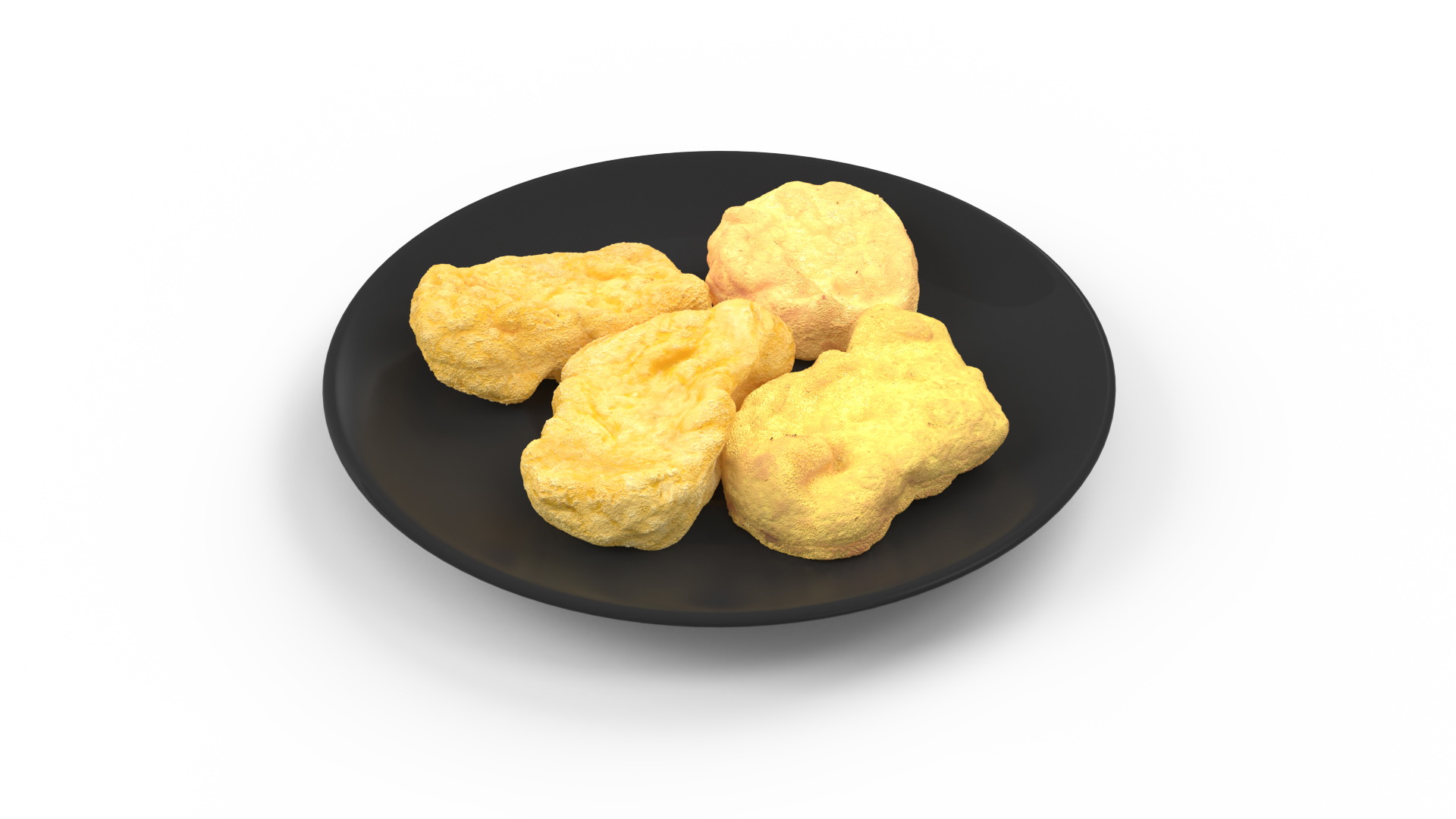 Nuggets on Black Plate 3D