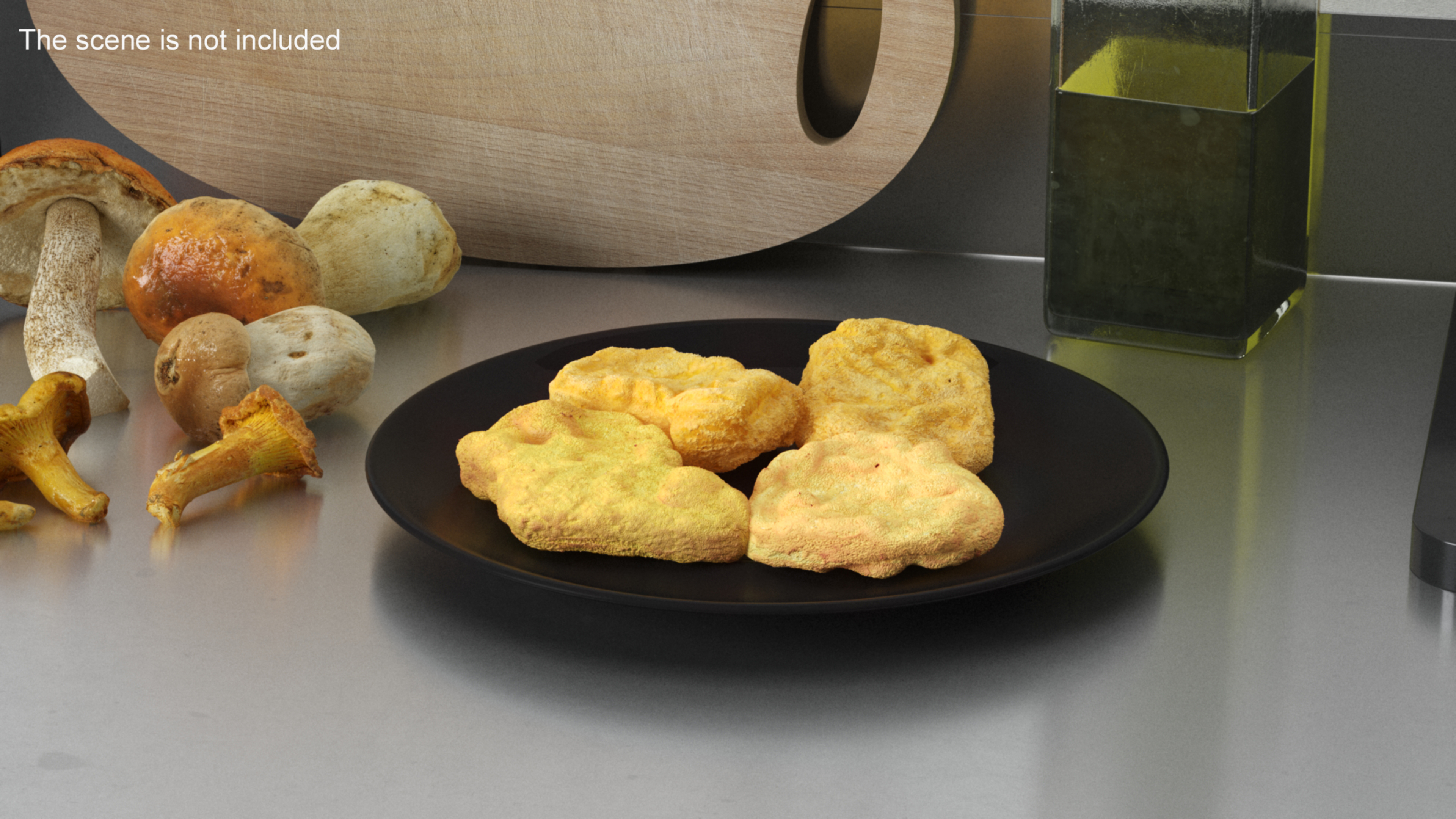 Nuggets on Black Plate 3D