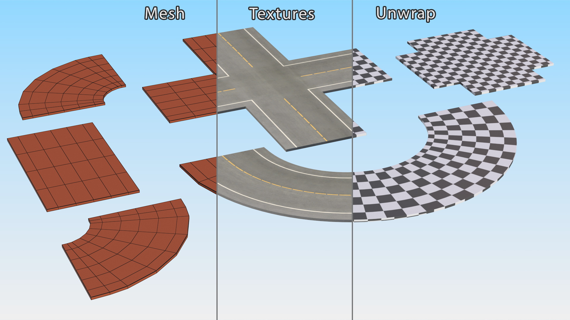 3D model Road Parts Pack