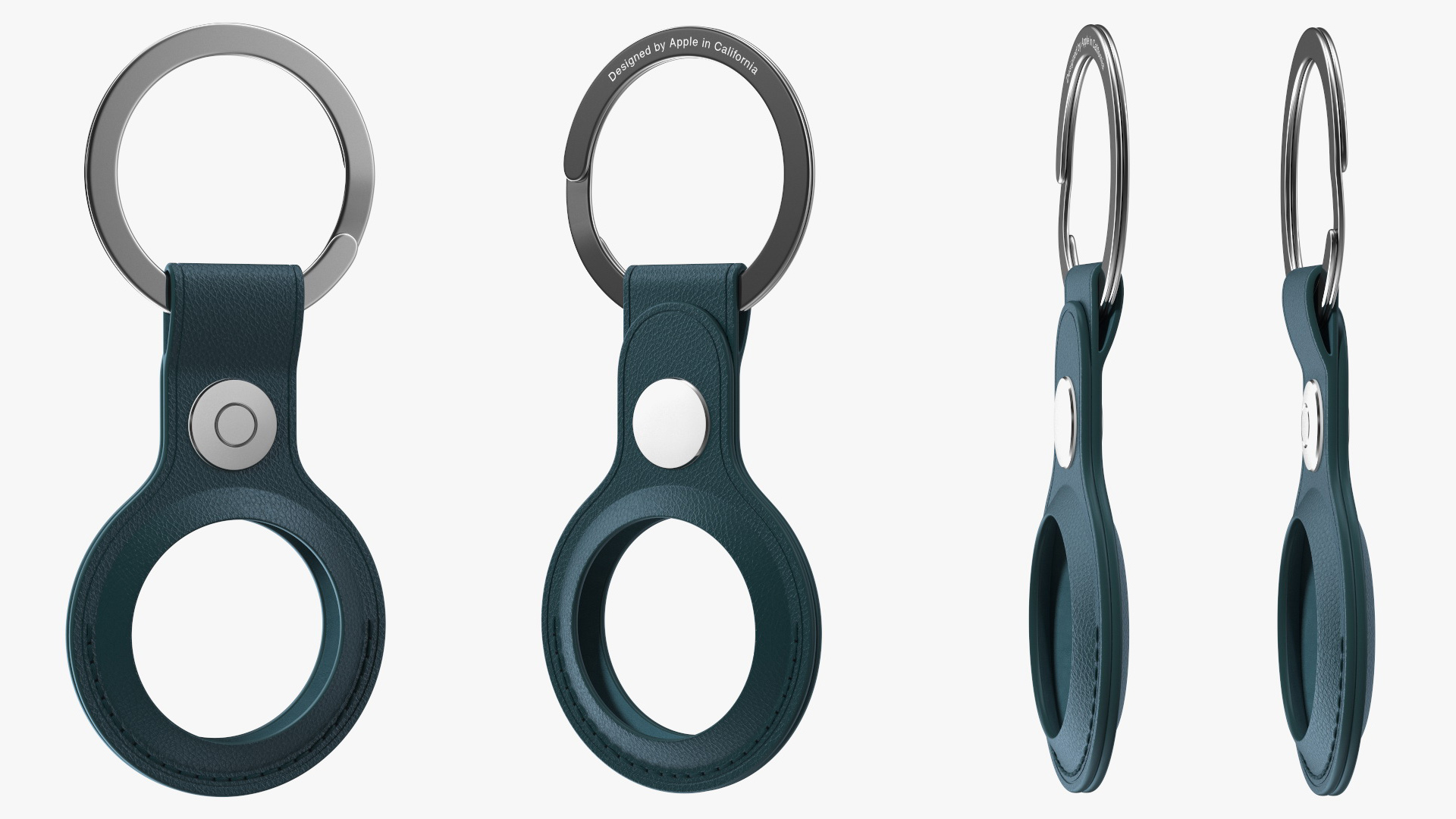 3D AirTag Leather Key Ring Blue model
