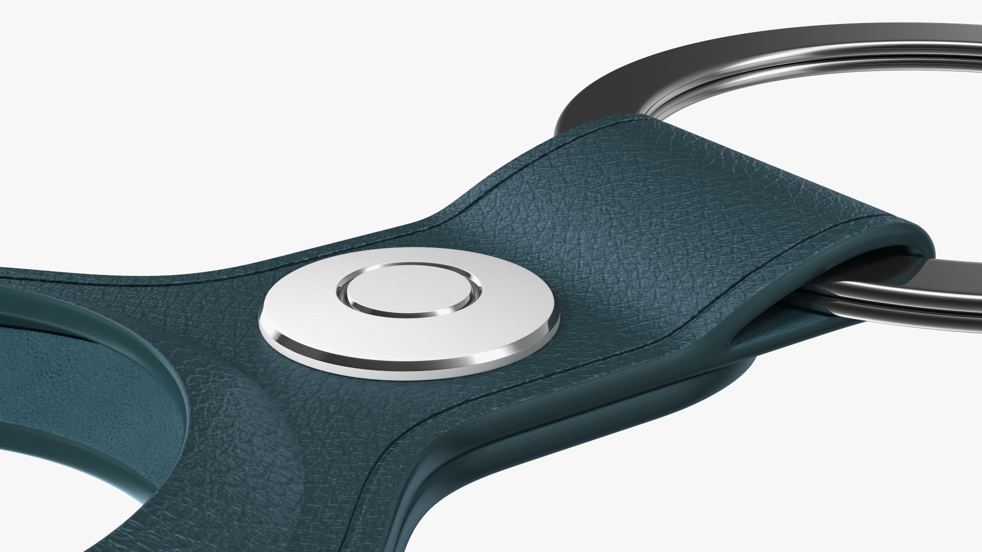 3D AirTag Leather Key Ring Blue model