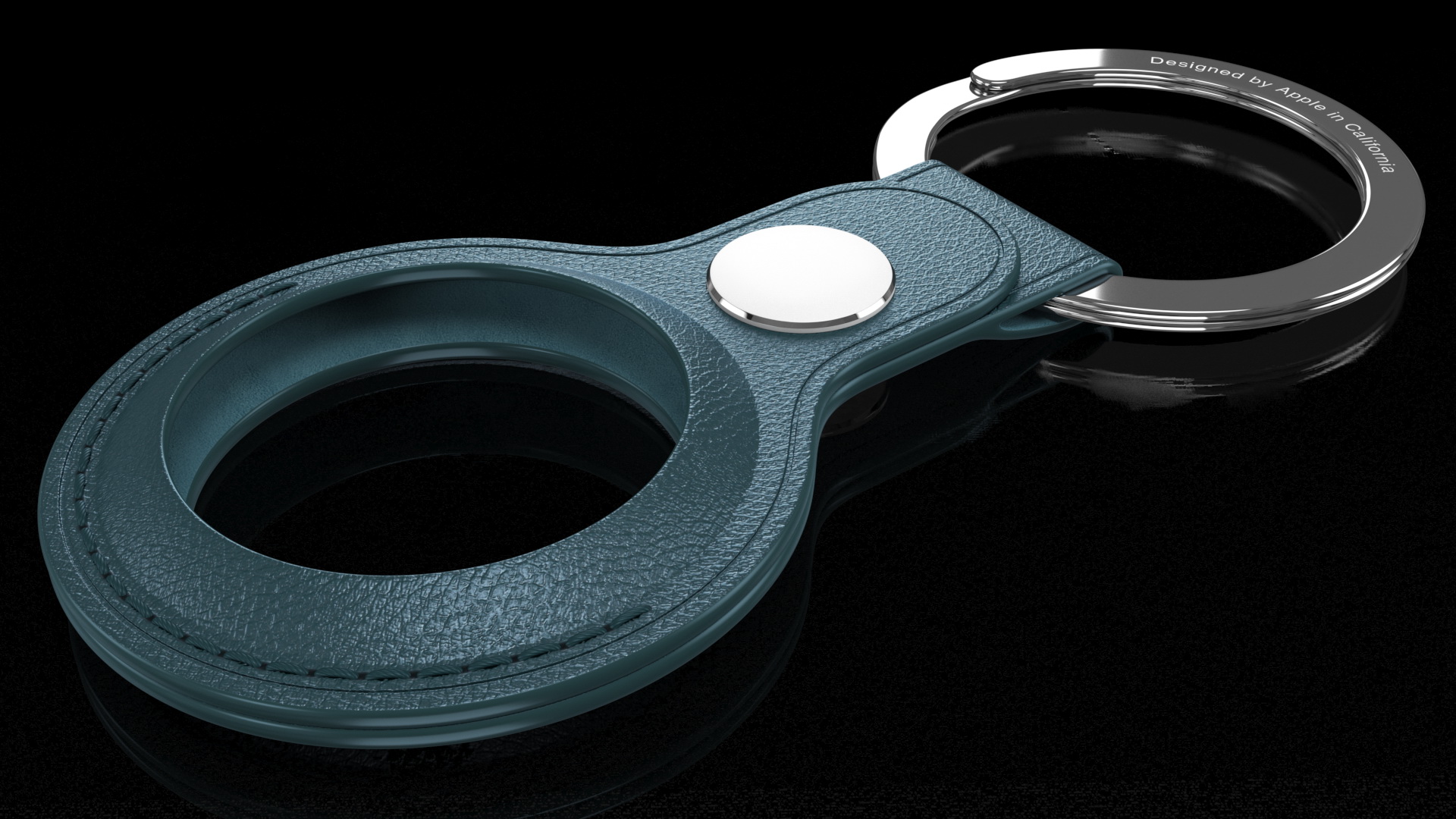 3D AirTag Leather Key Ring Blue model