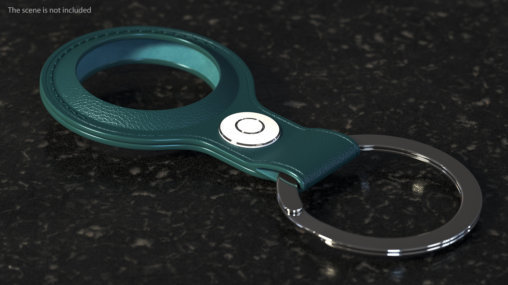3D AirTag Leather Key Ring Blue model