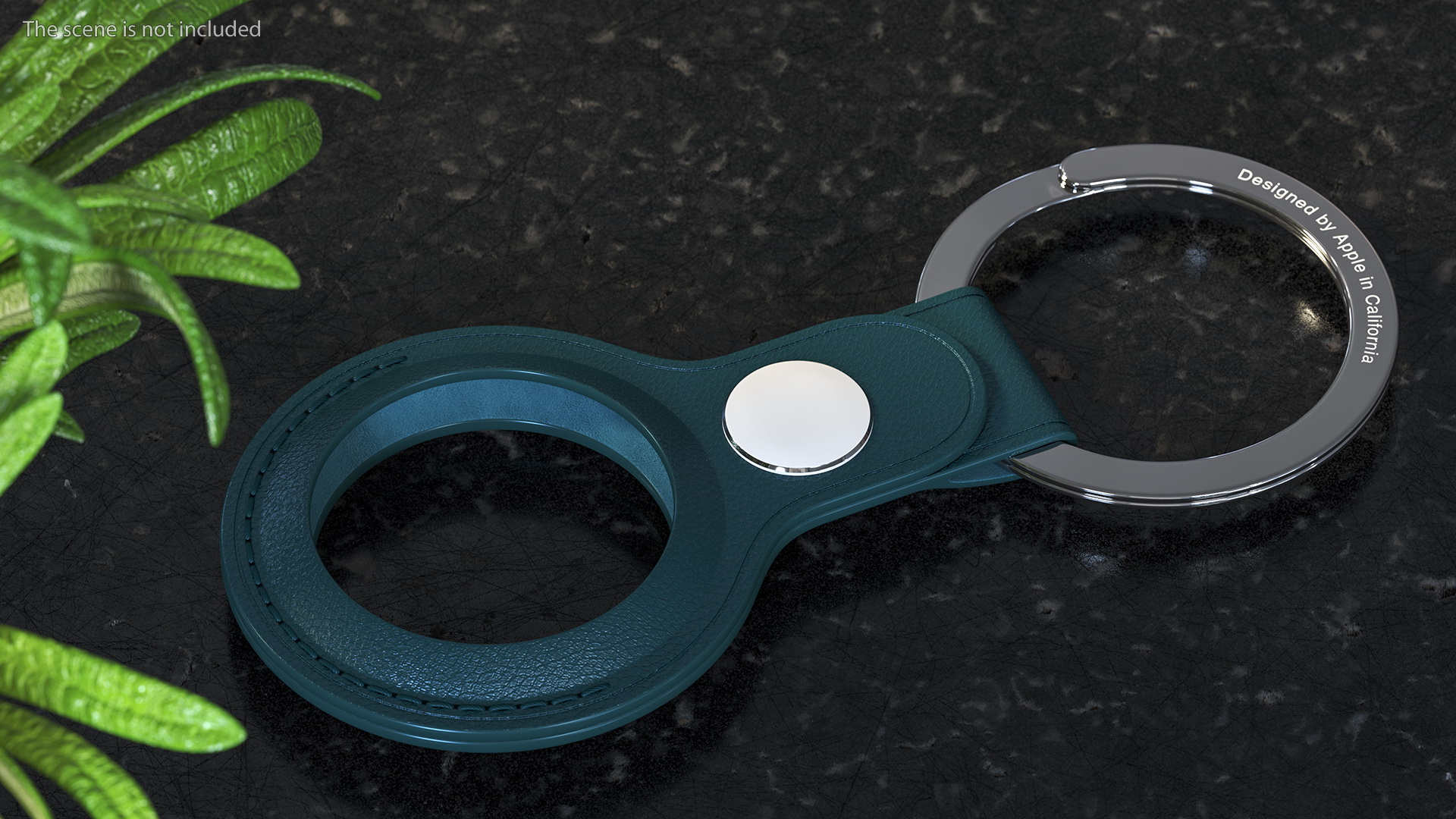 3D AirTag Leather Key Ring Blue model