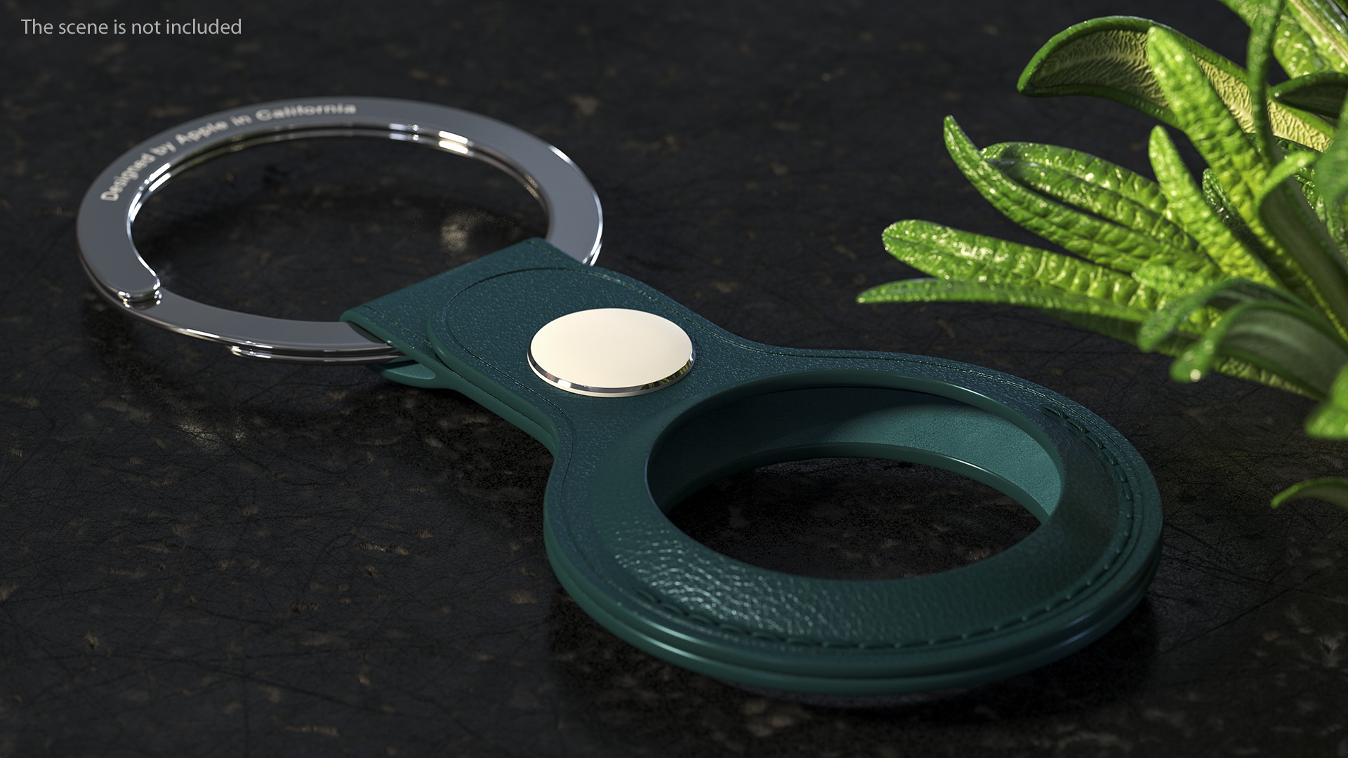 3D AirTag Leather Key Ring Blue model