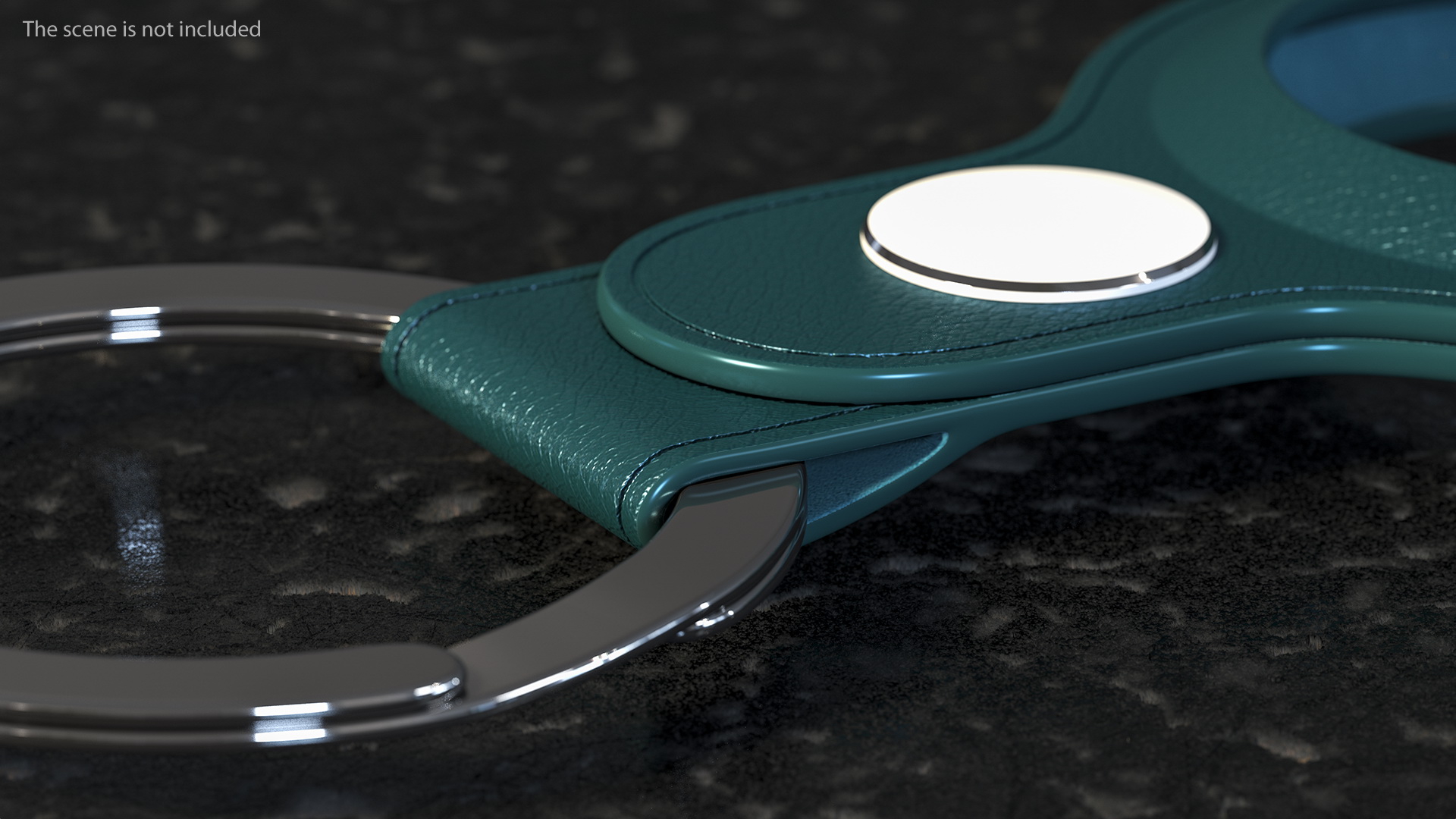 3D AirTag Leather Key Ring Blue model