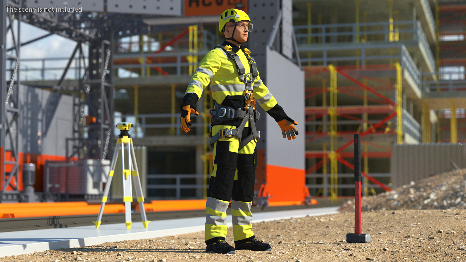 3D High Altitude Worker Rigged for Maya