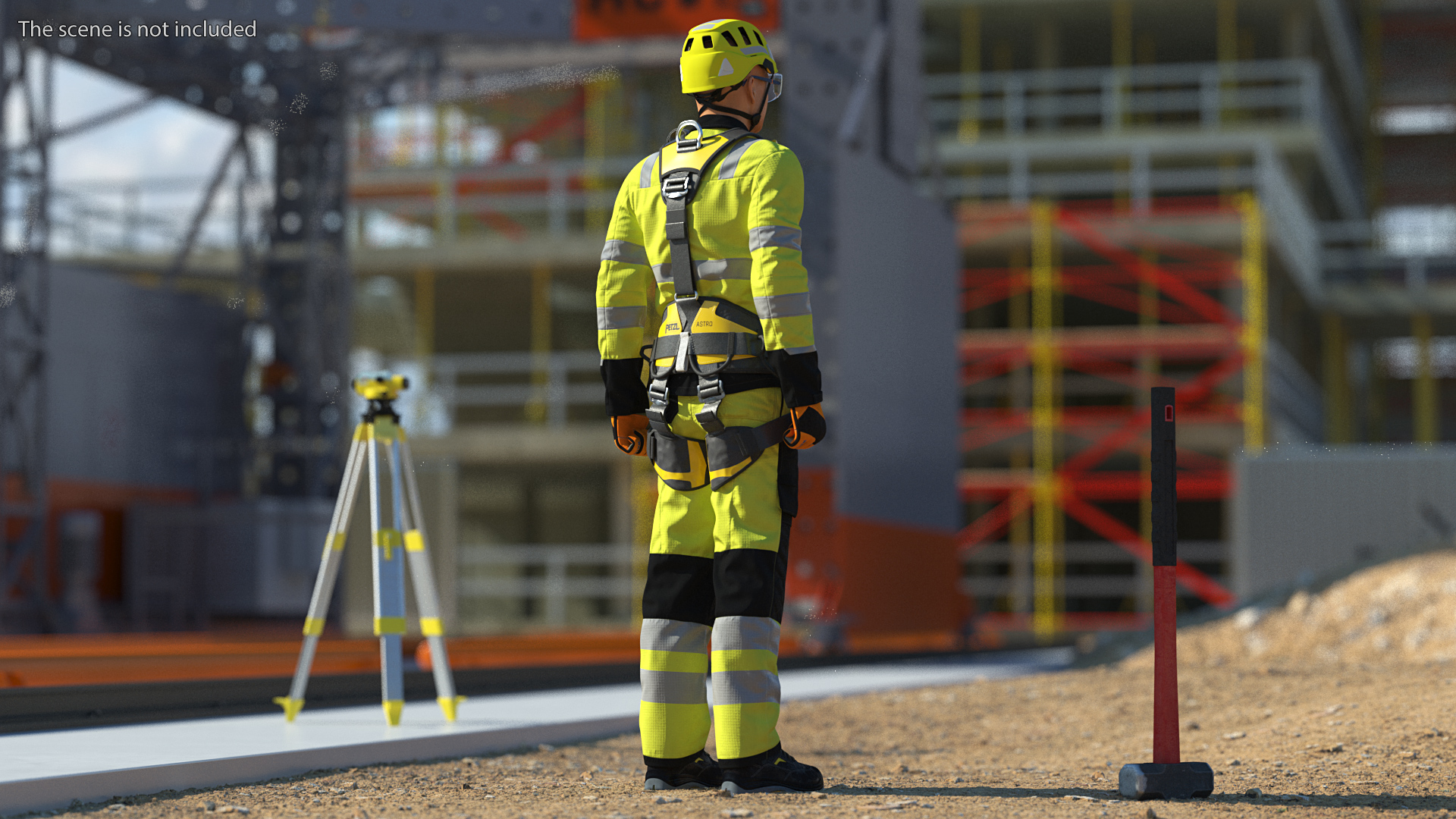 3D High Altitude Worker Rigged for Maya