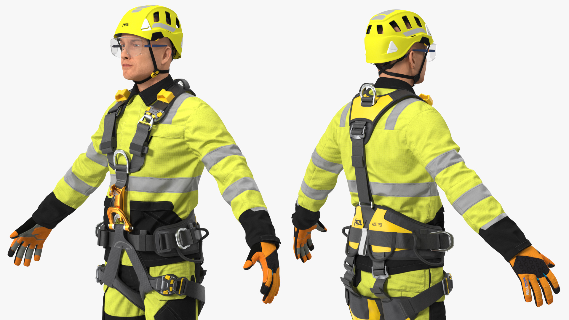 3D High Altitude Worker Rigged for Maya